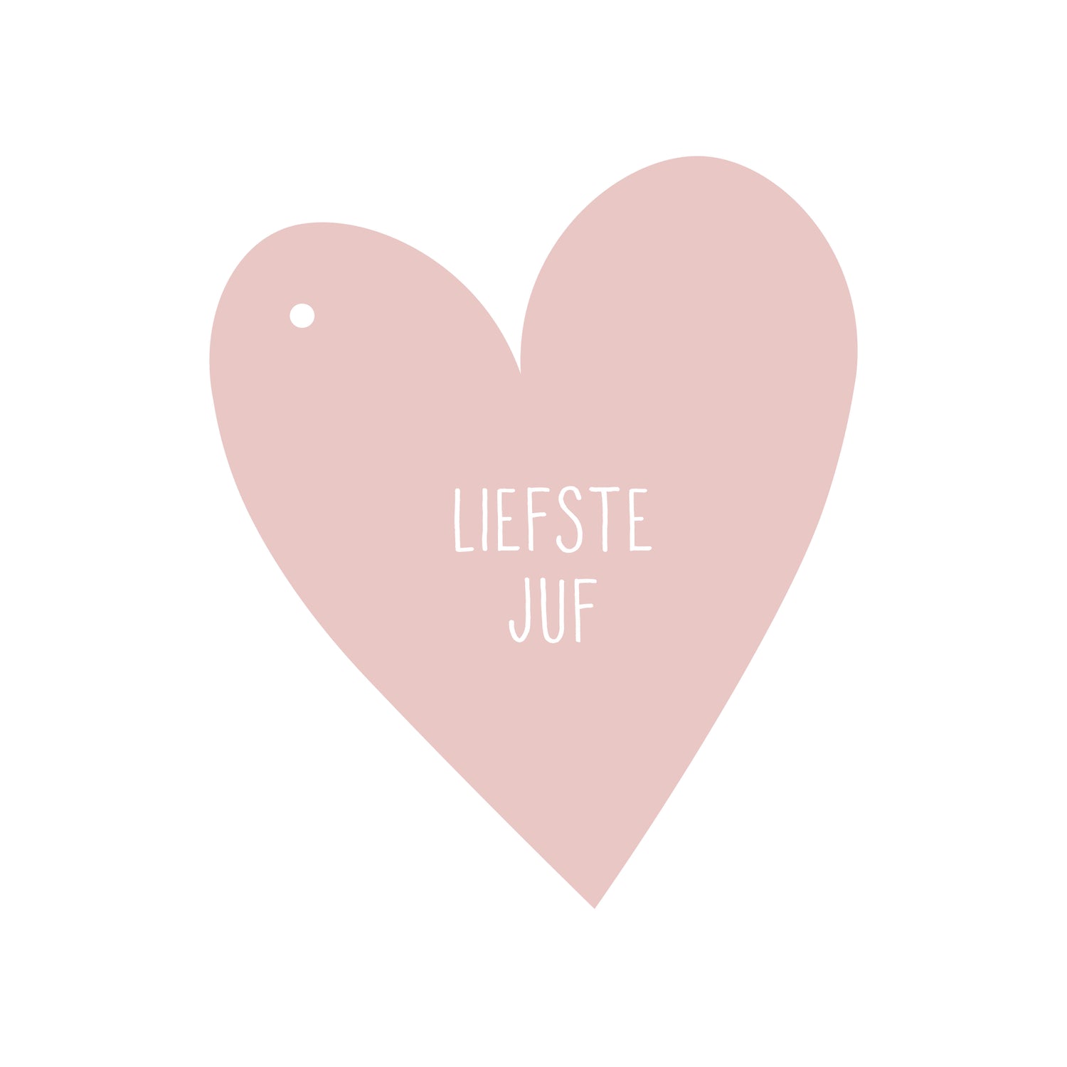 Cadeaukaartje in de vorm van een hartje met de tekst &