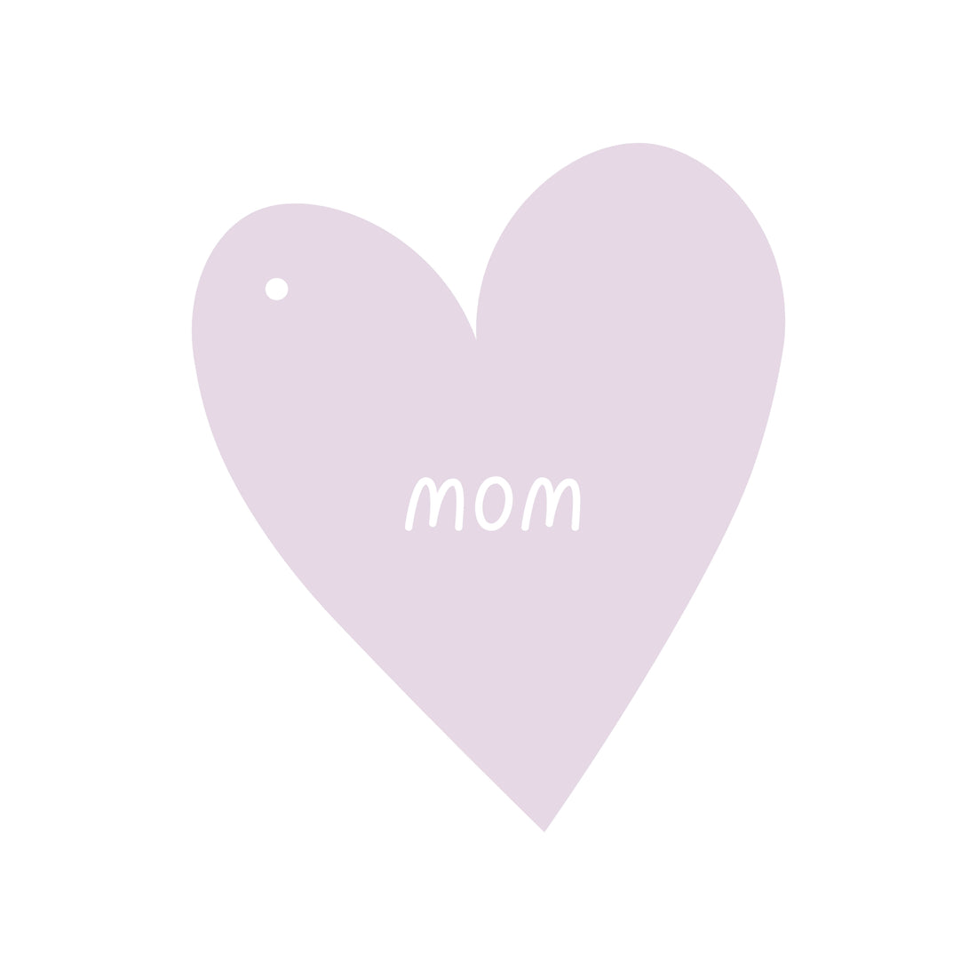 Cadeaukaartje in de vom van een hartje met de tekst &