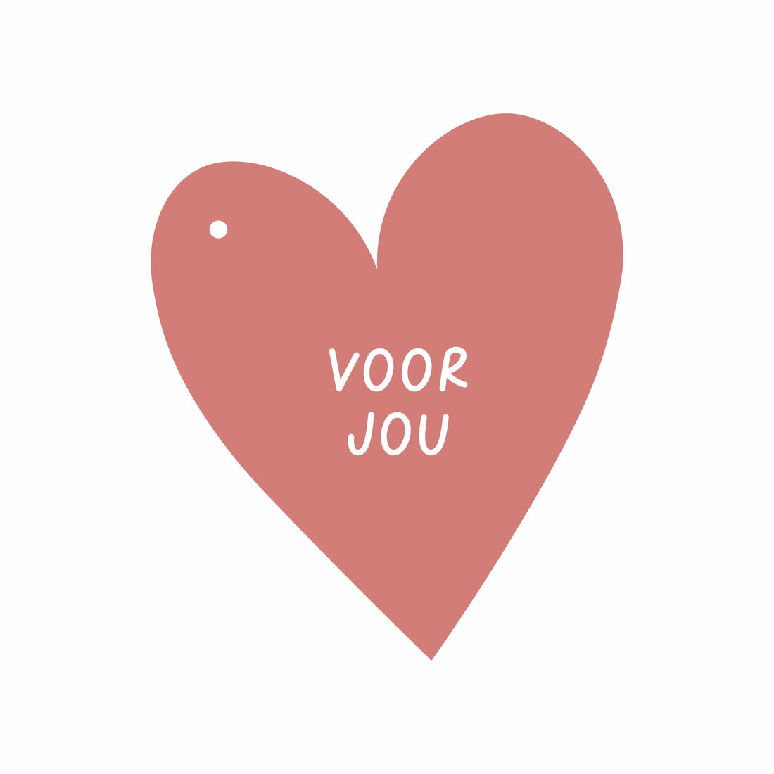 Cadeaukaart in de vorm van een hartje met de tekst &