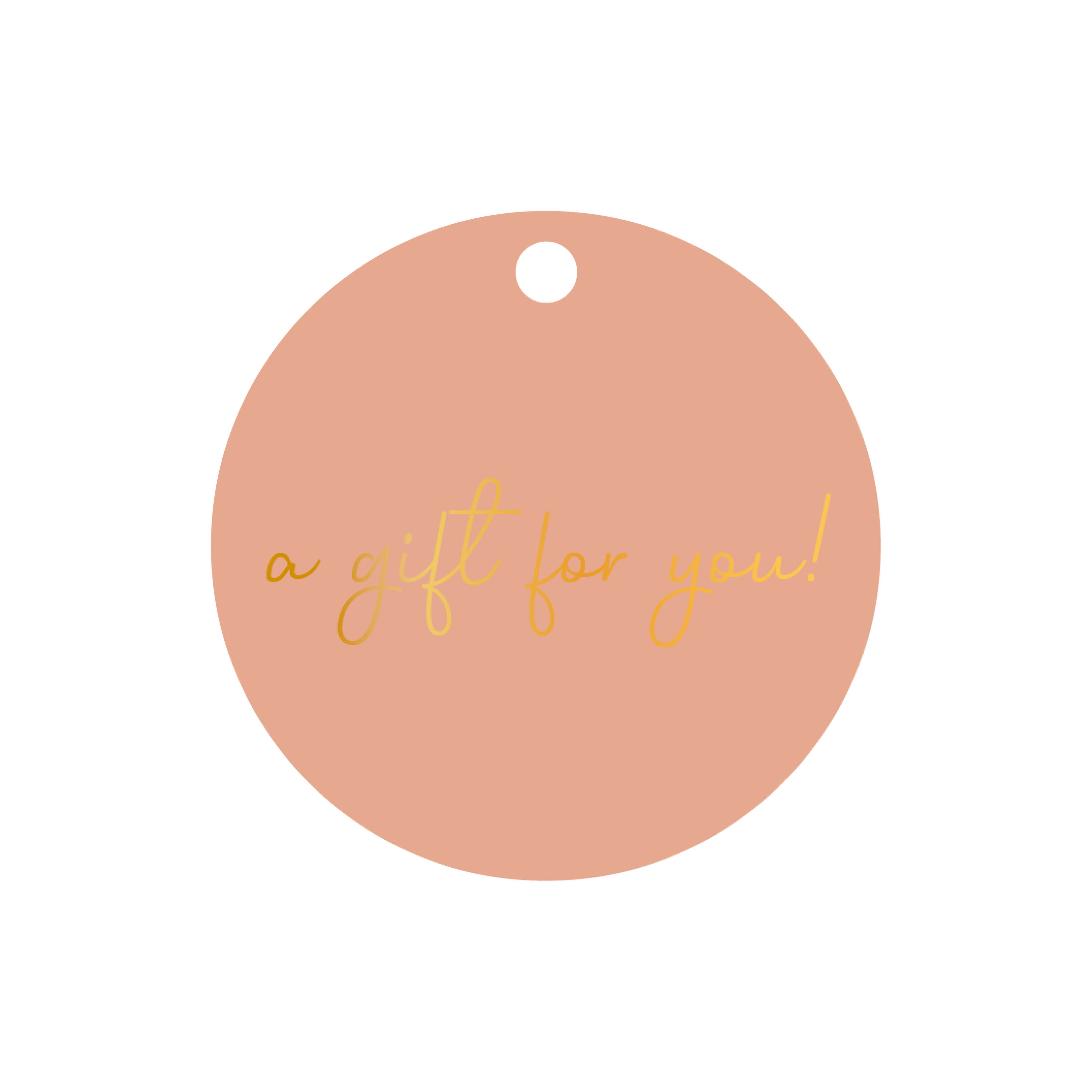 Ronde cadeaulabel in de kleur roze met de tekst &