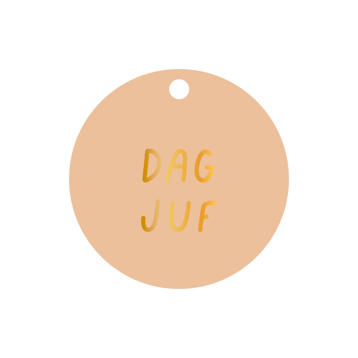 Ronde cadeaulabel in de kleur roze met de tekst &