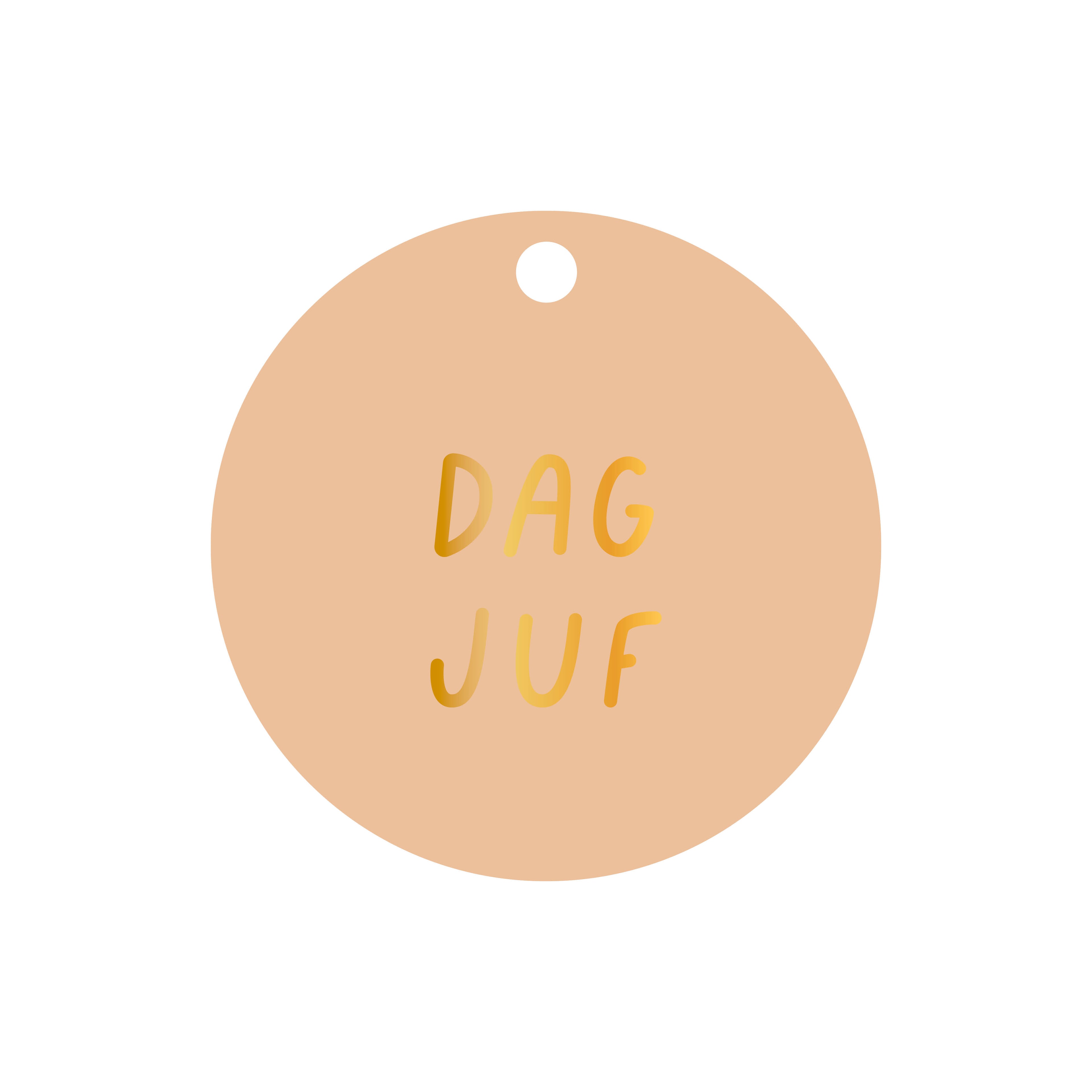 Ronde cadeaulabel in de kleur roze met de tekst &