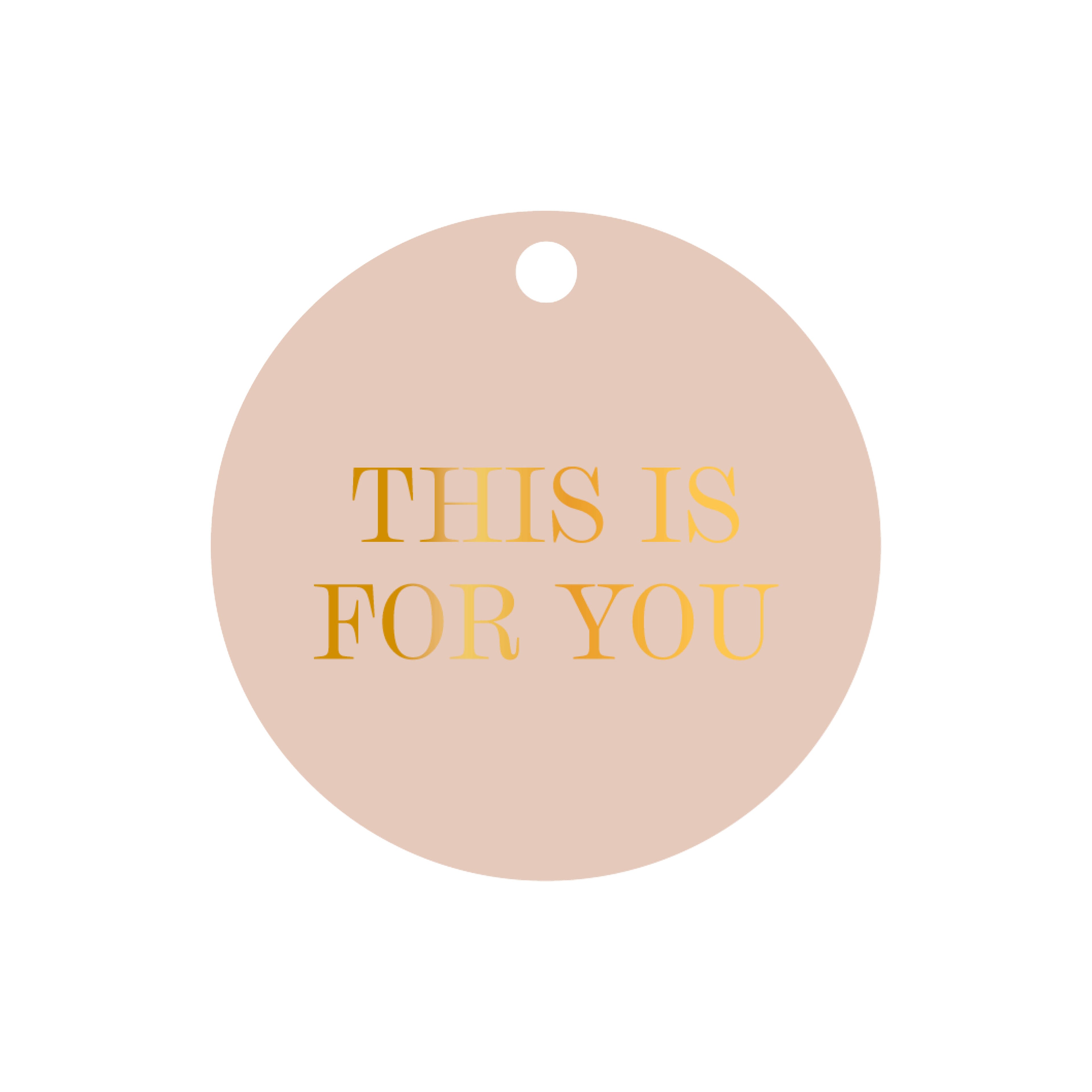 Ronde cadeaulabel in de kleur roze met de tekst &