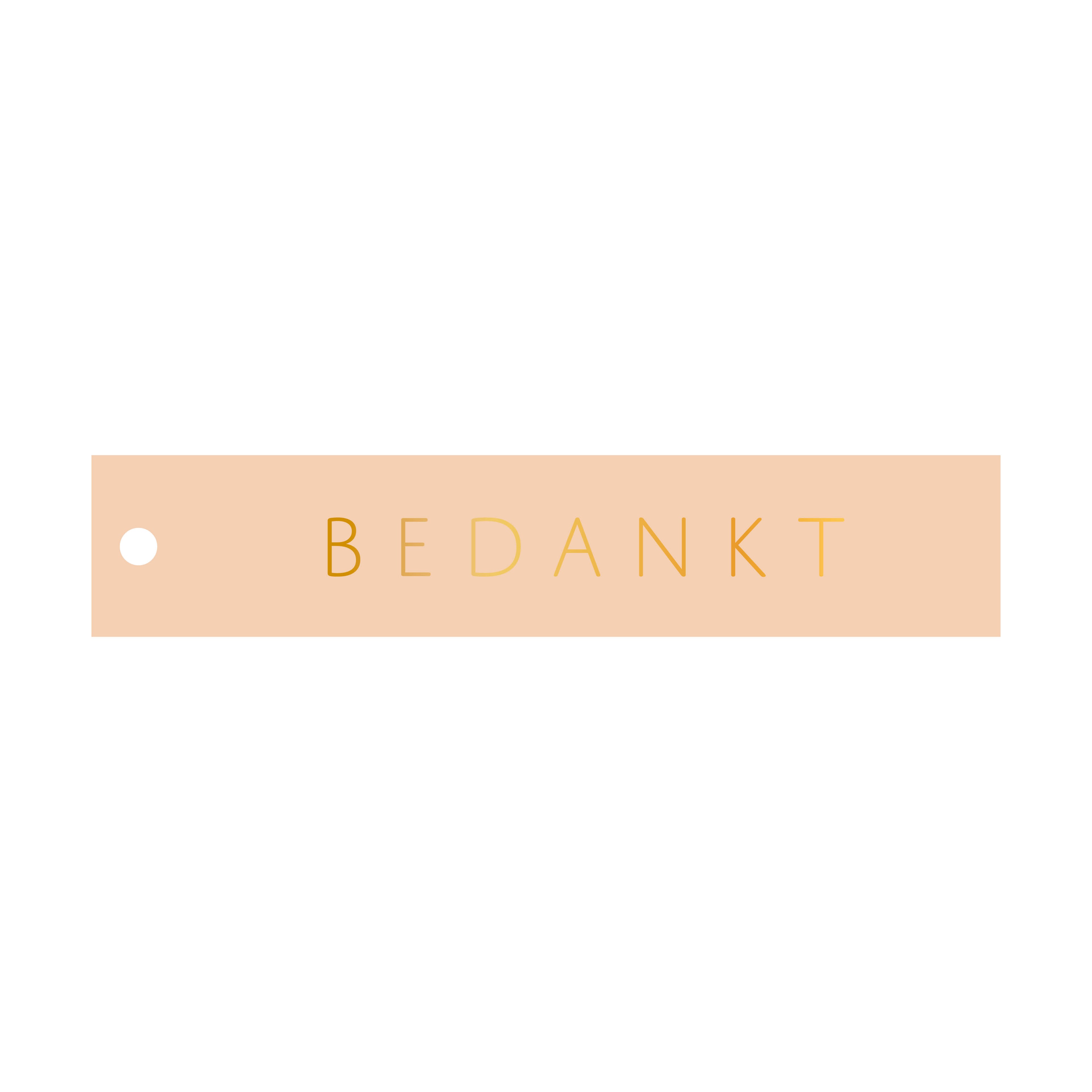 Rechthoekige cadeaulabel in de kleur roze met de tekst &