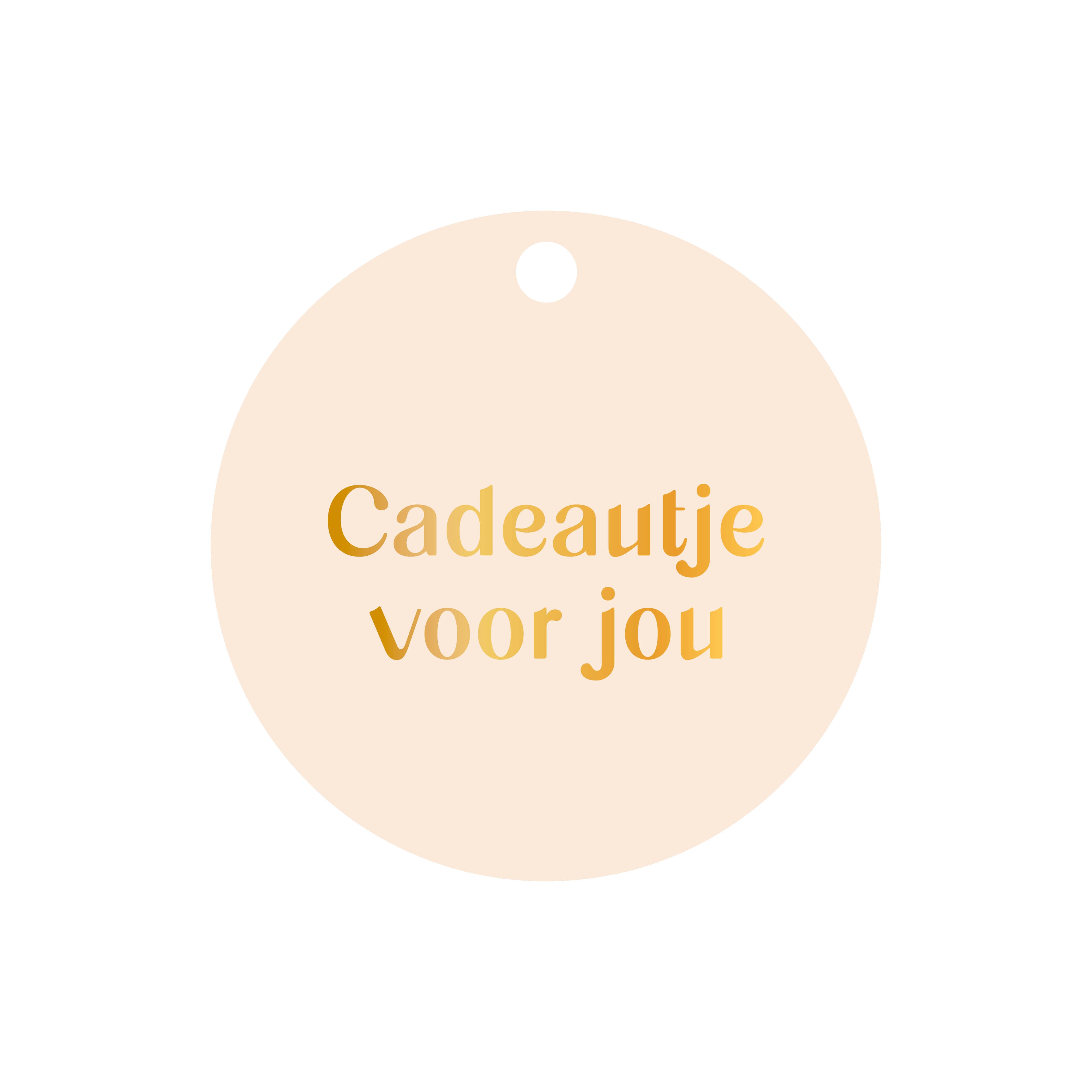 Ronde cadeaulabel in de kleur licht roze met de tekst &