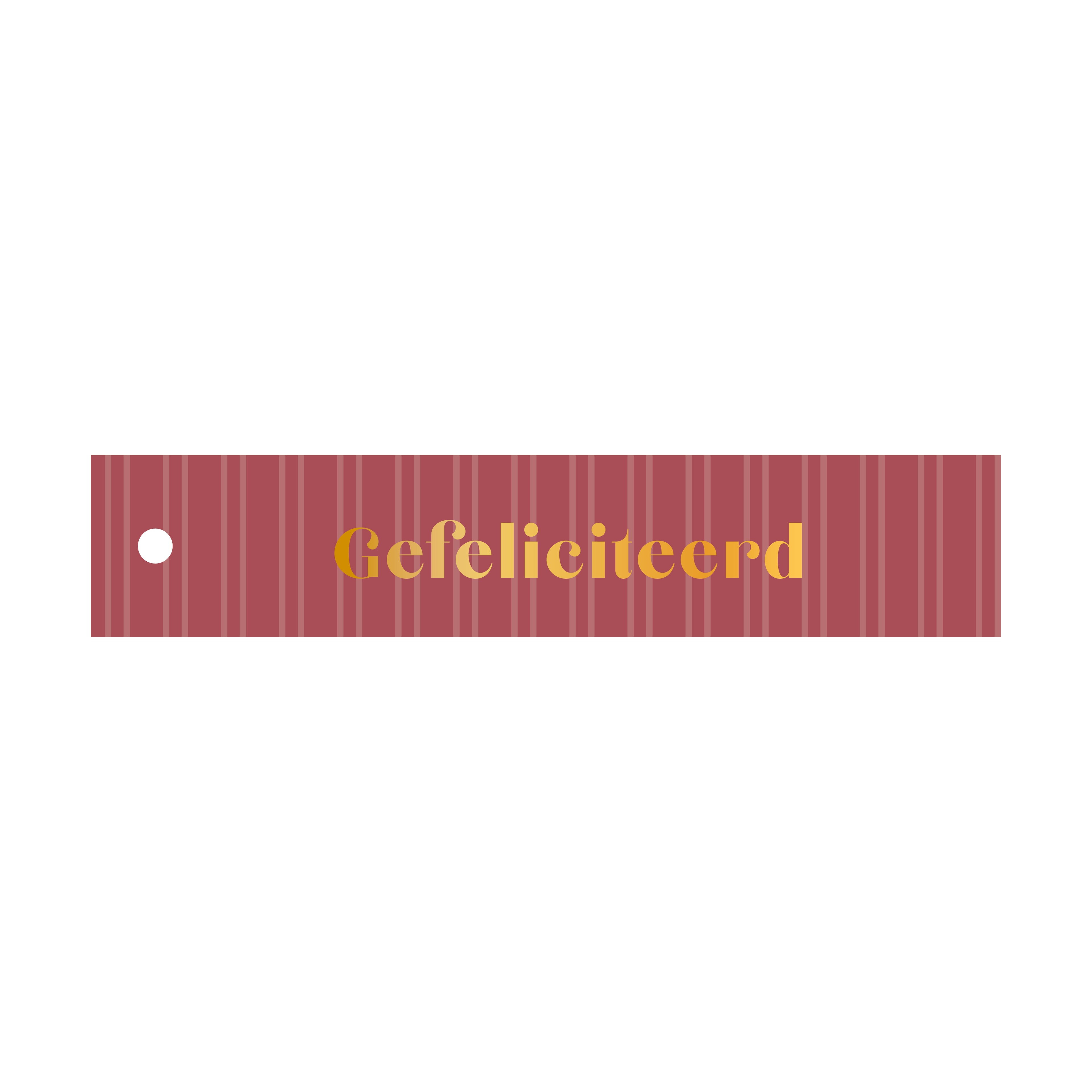 cadeaulabel gefeliciteerd in de kleur roze streepjes