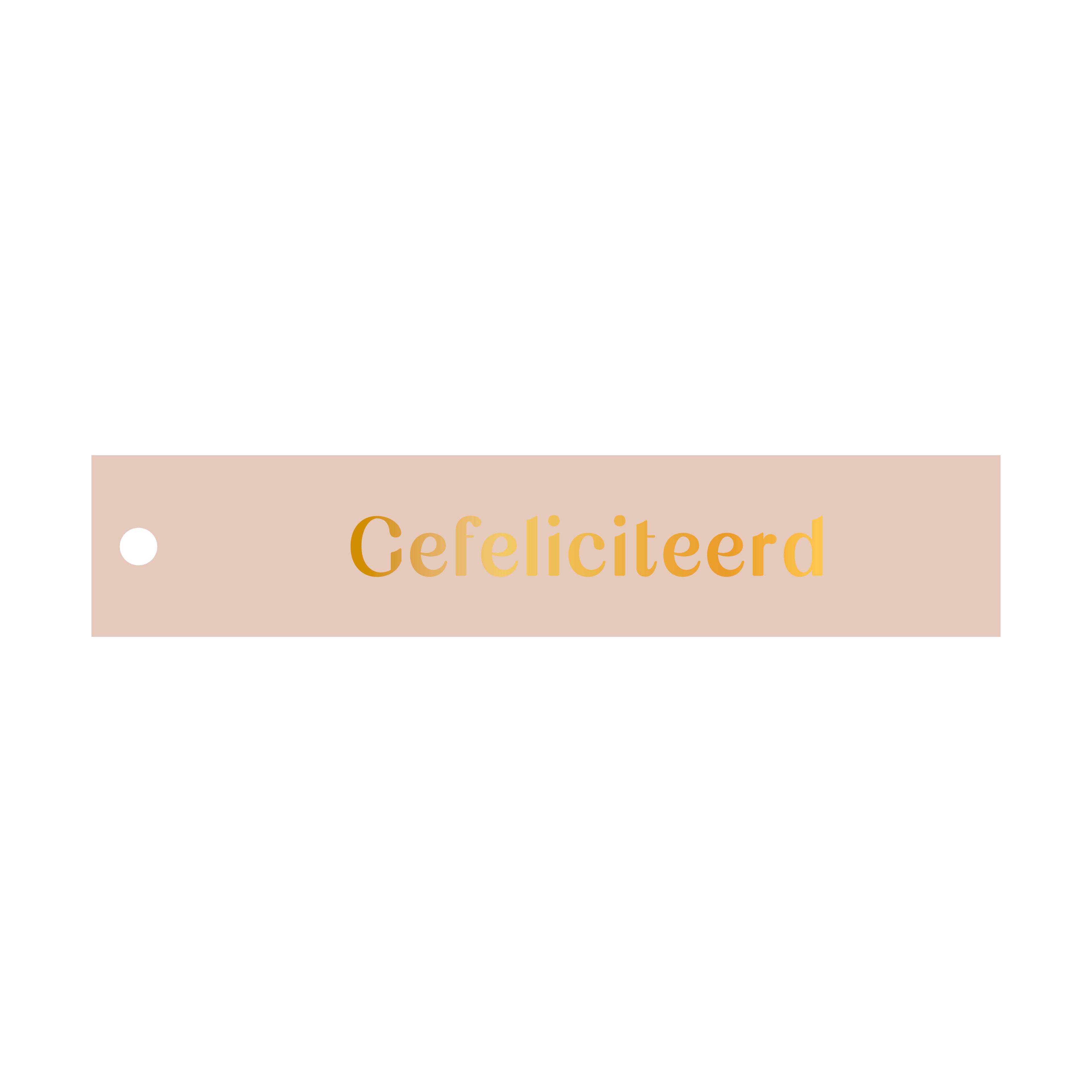 Rechthoekige cadeaulabel in de kleur roze met de tekst &