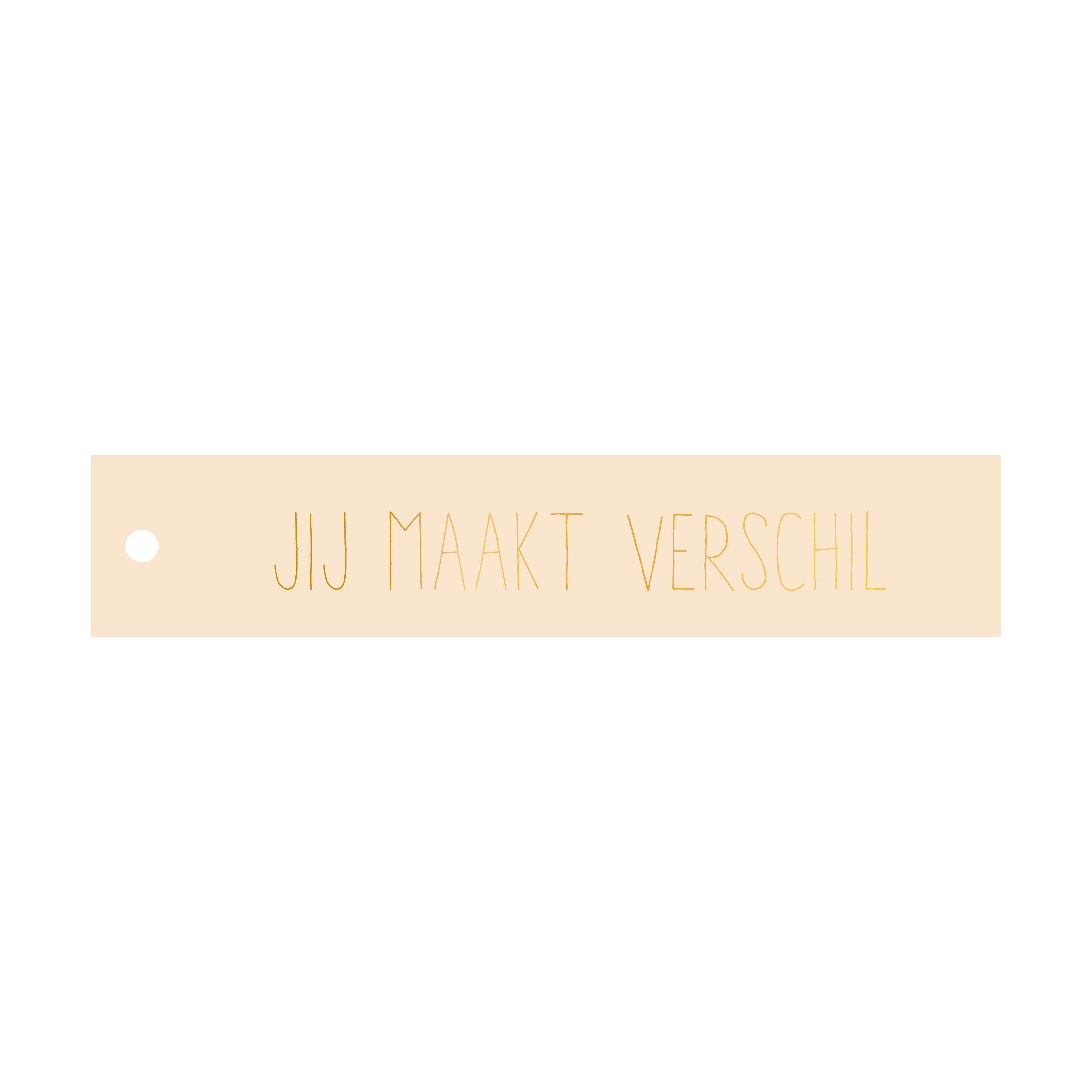 Cadeaulabel in de kleur beige met de tekst &