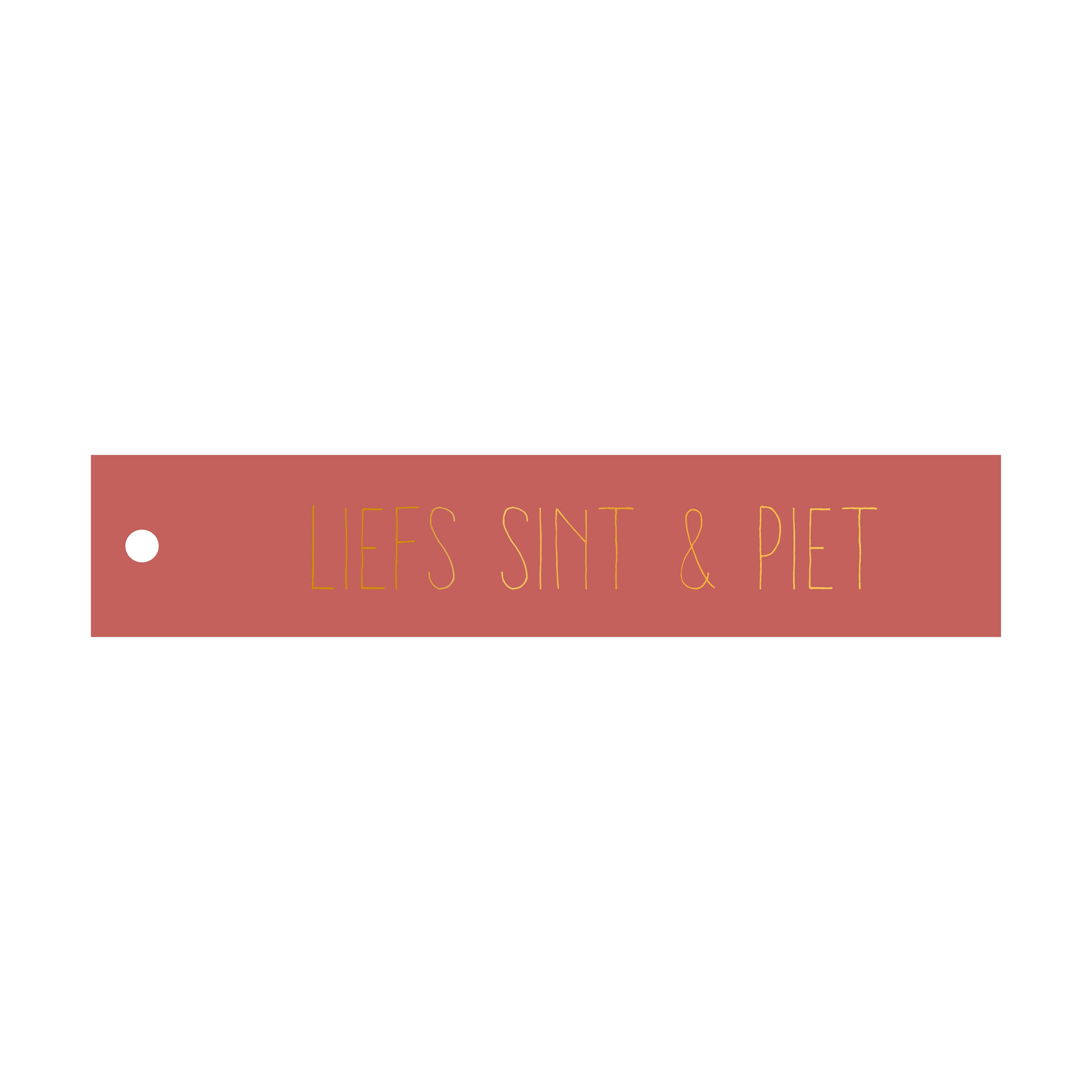 Cadeaulabel Liefs Sint & Piet - rechthoek (met goudfolie)