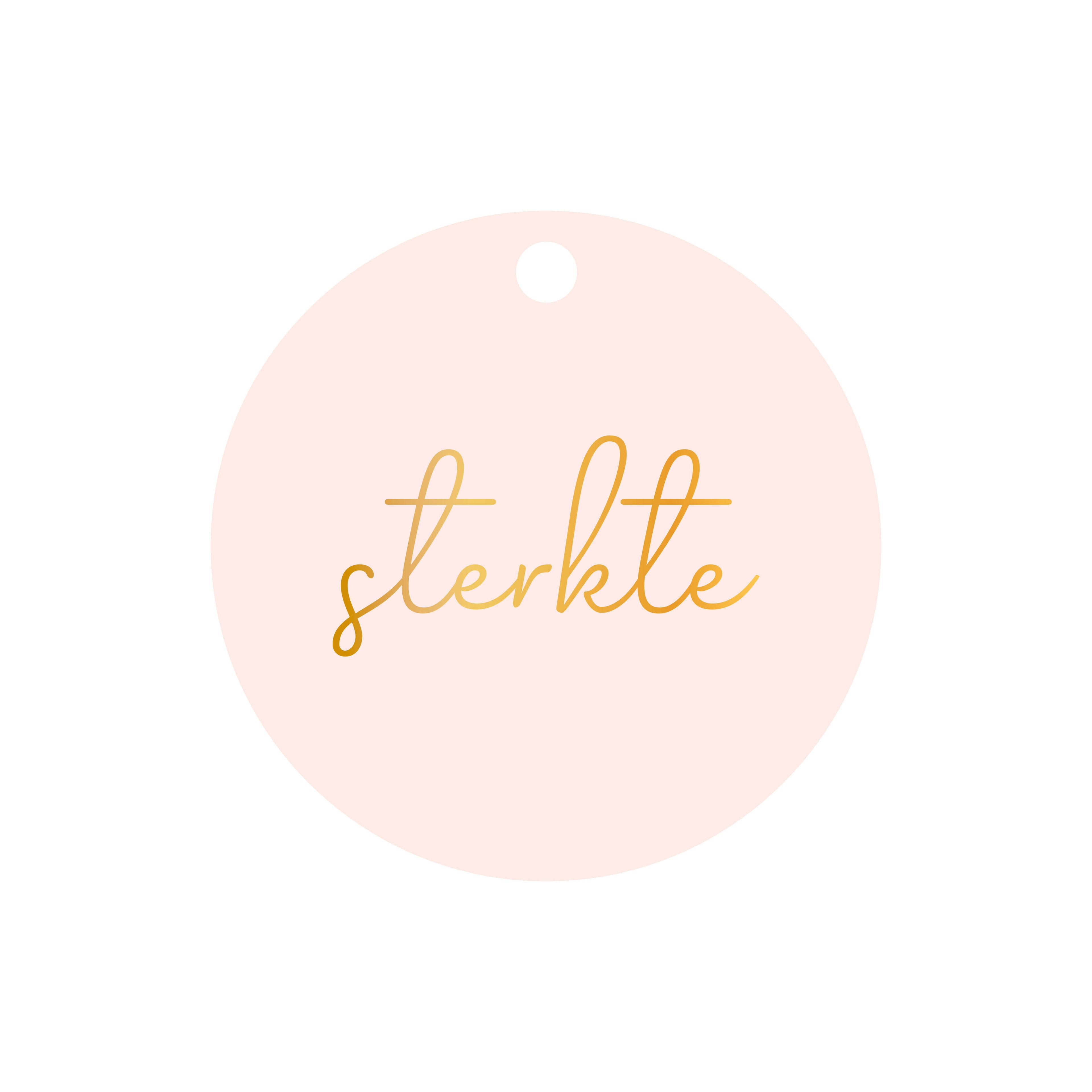 Ronde cadeaulabel in de kleur licht roze met de tekst &