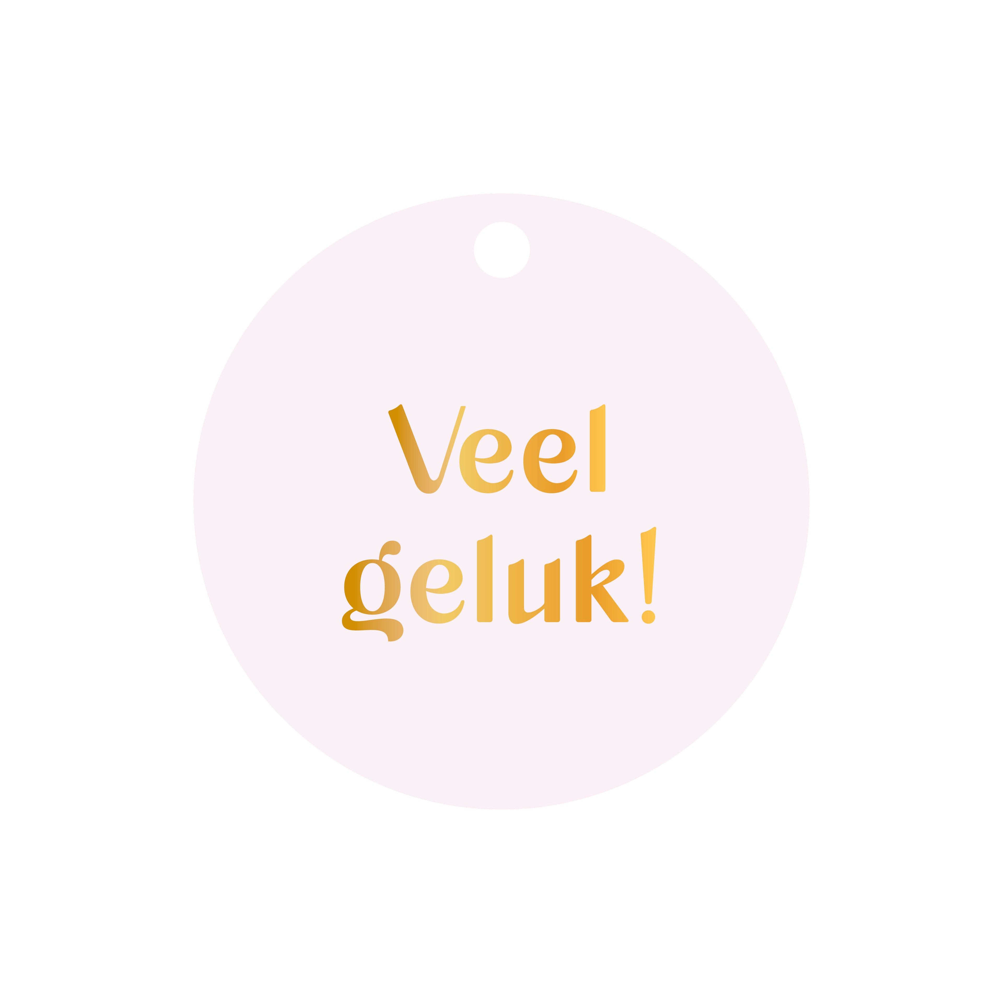 Ronde cadeaulabel in de kleur lila met de tekst &