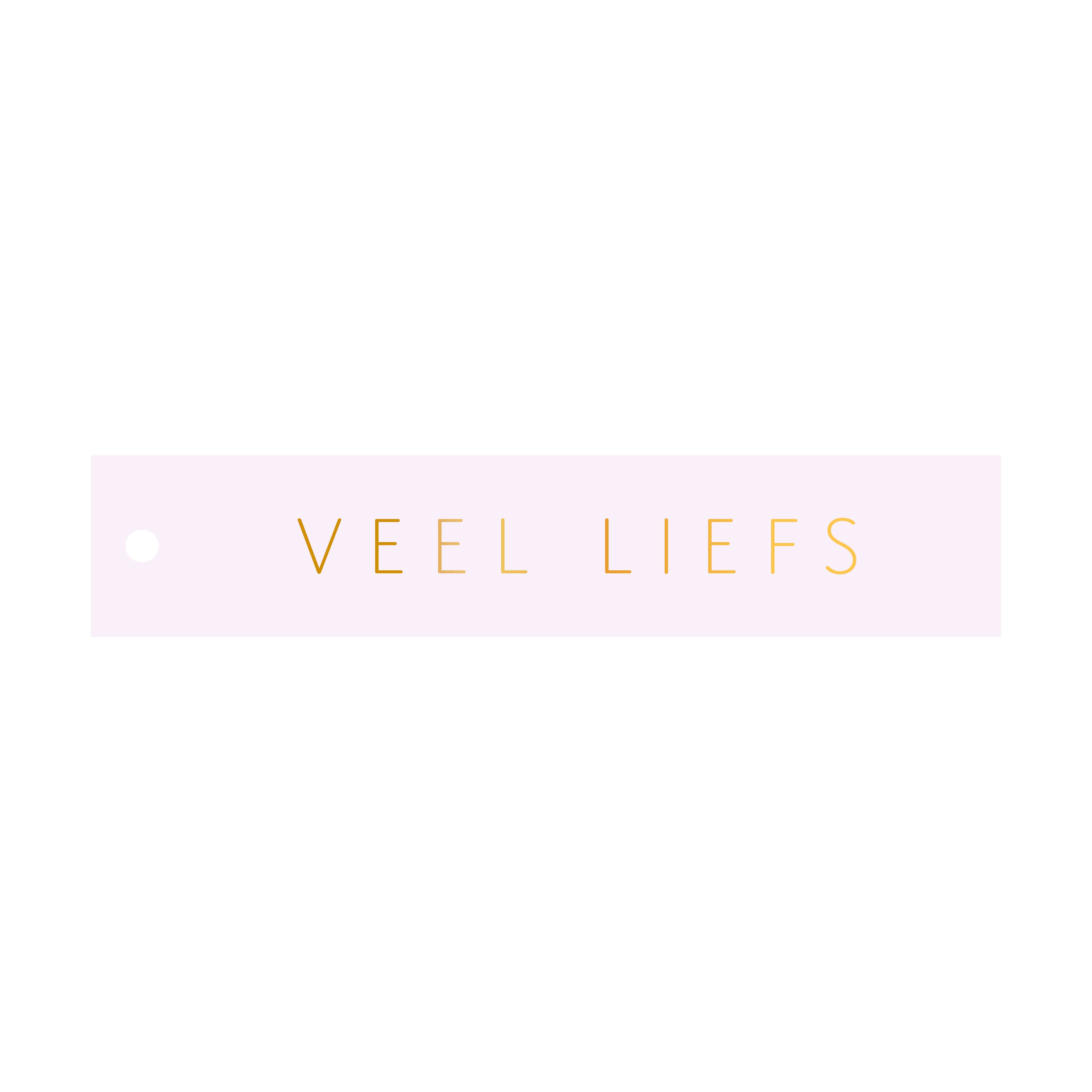 Cadeaulabel Veel liefs - rechthoek (met goudfolie)