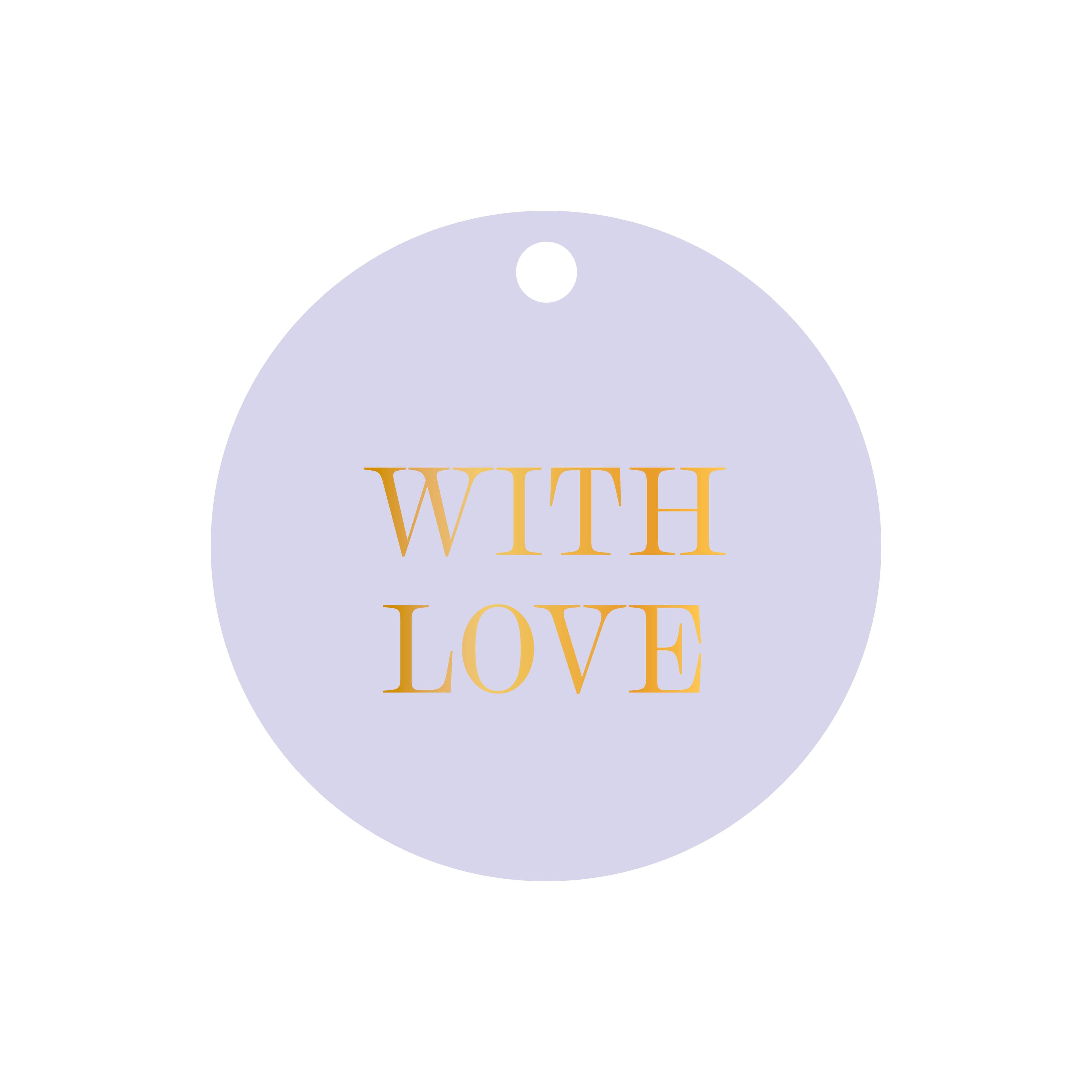 Ronde cadeaulabel in de kleur blauw met de tekst &