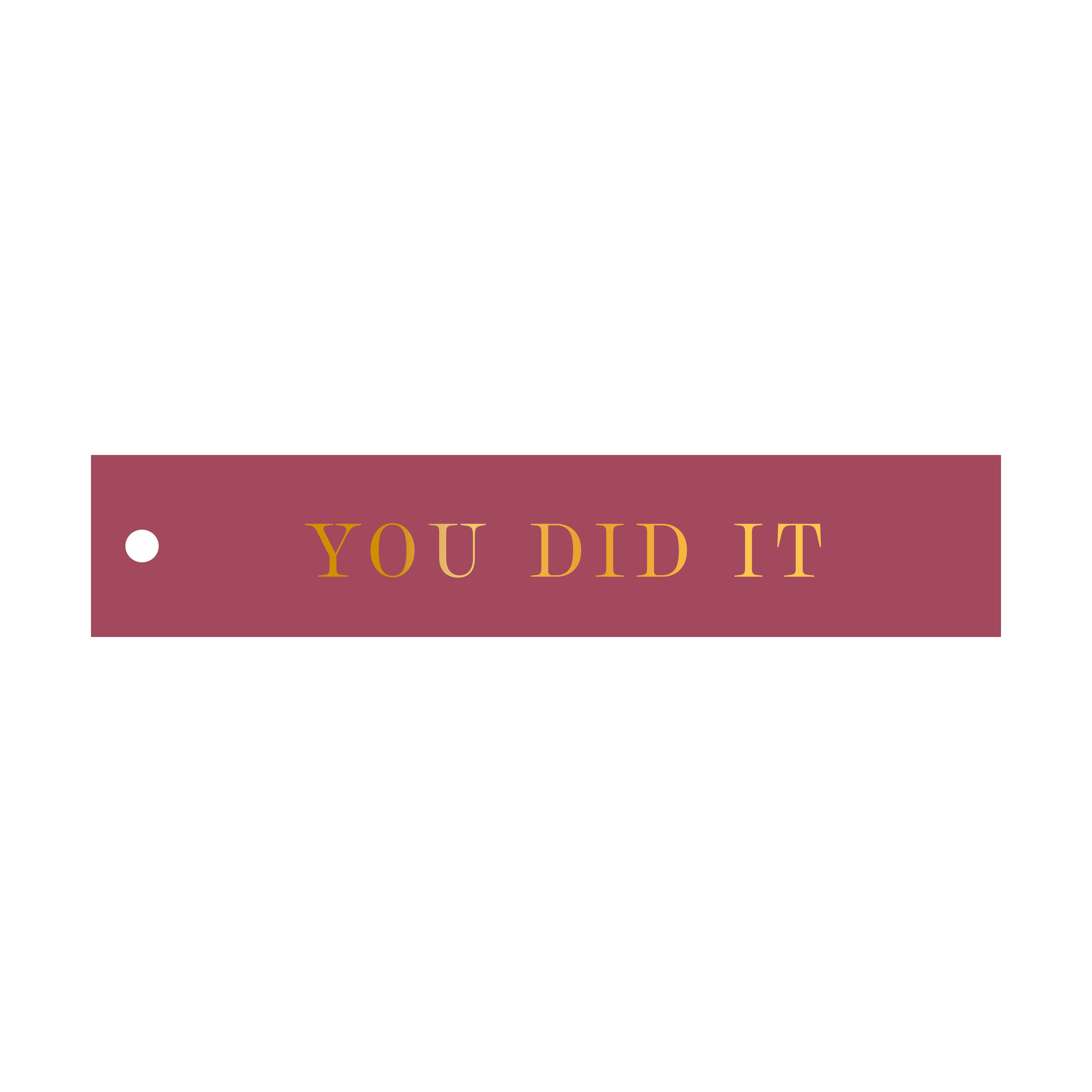 Cadeaulabel You did it - rechthoek (met goudfolie)