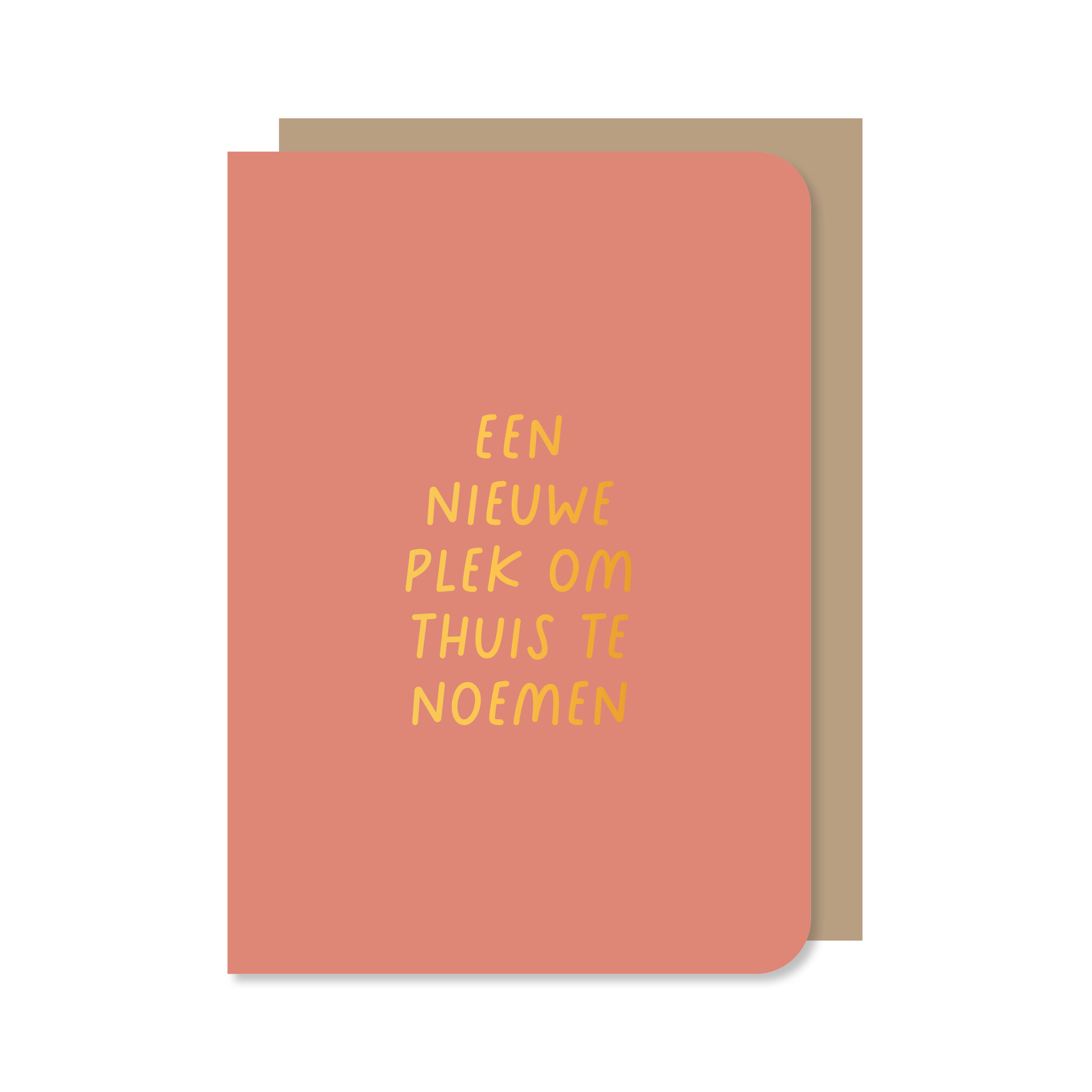 Rode dubbele wenskaart met envelop met de tekst &