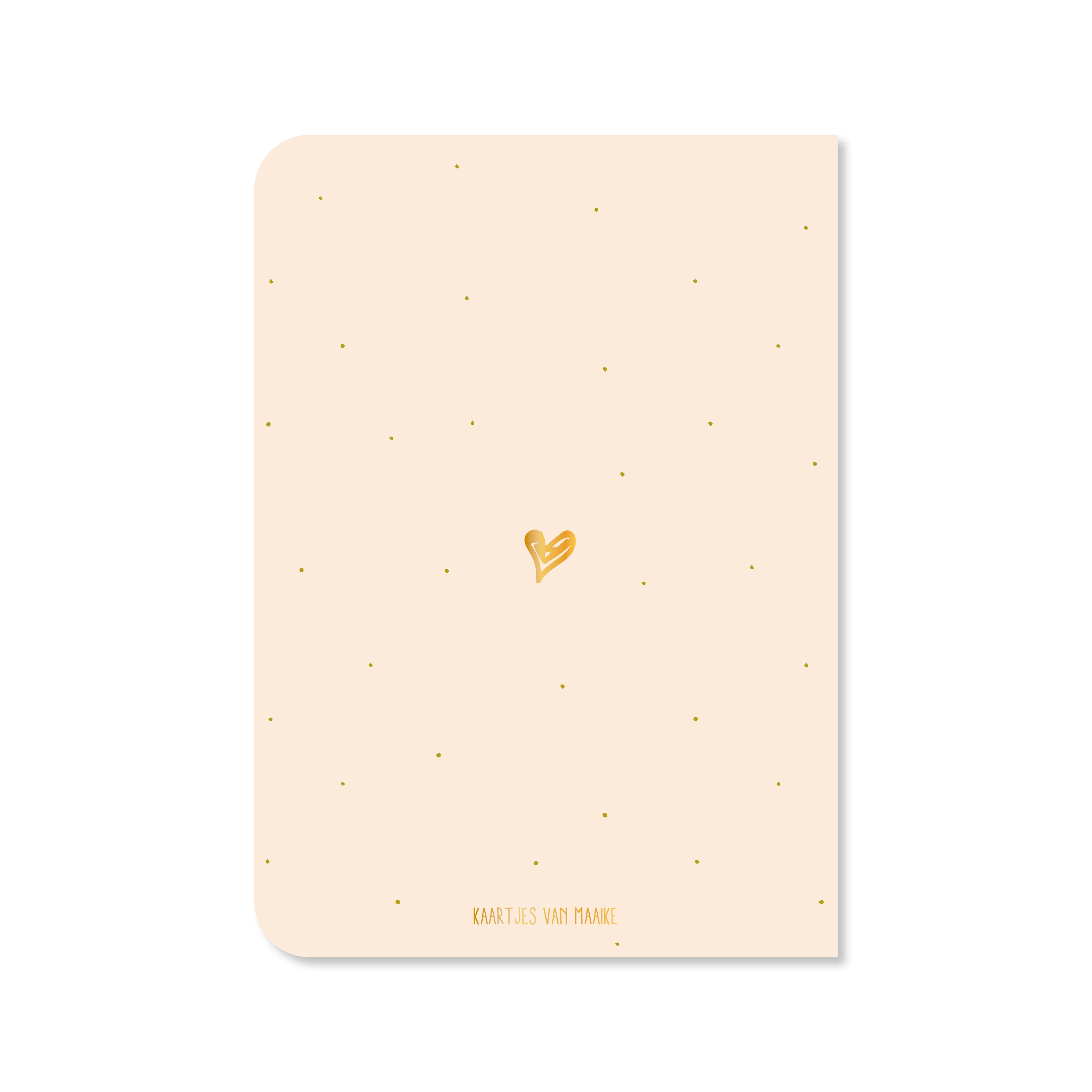 Dubbele kaart met envelop | Gecondoleerd - met goudfolie