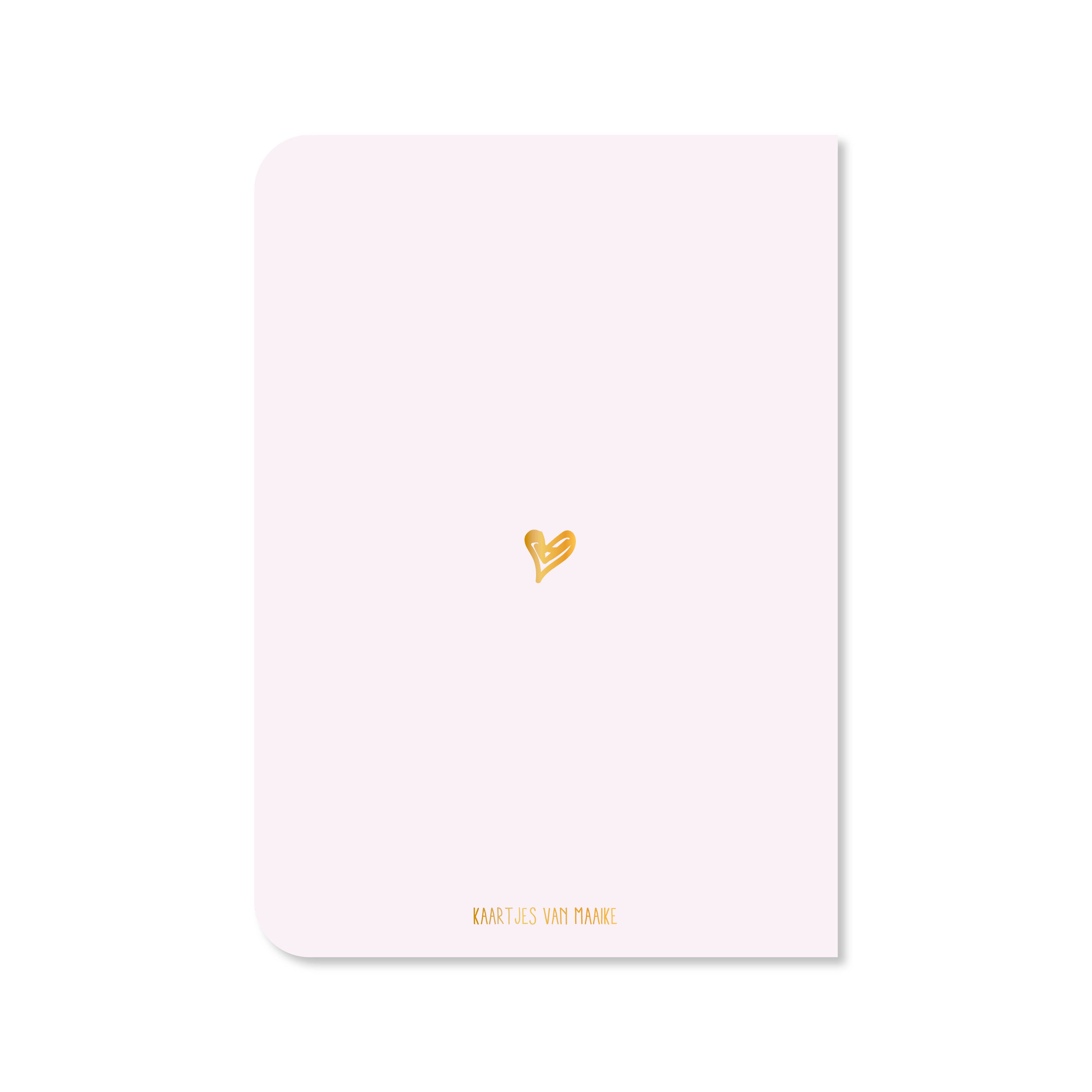 Dubbele kaart met envelop | Hoera jij bent jarig - met goudfolie