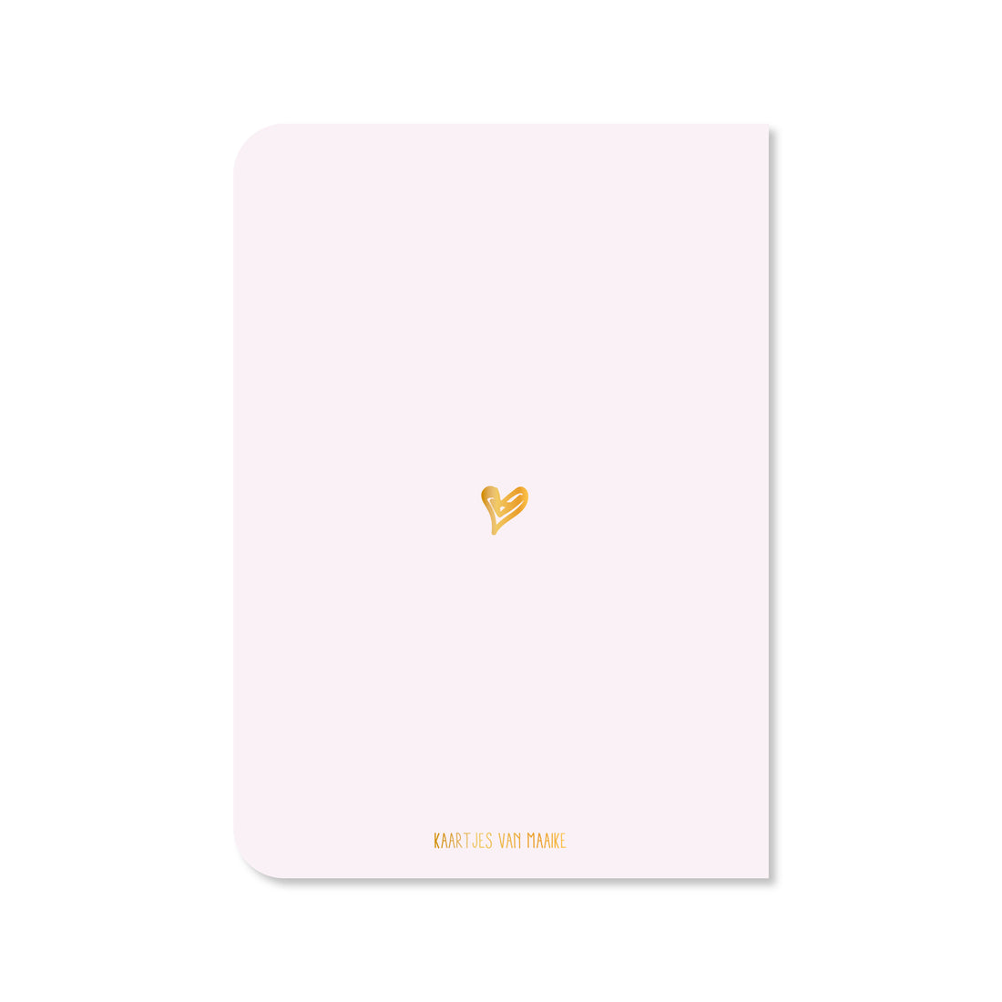 Dubbele kaart met envelop | Ik denk aan je - lichtroze met goudfolie
