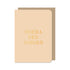 Beige dubbele wenskaart met envelop met de tekst &