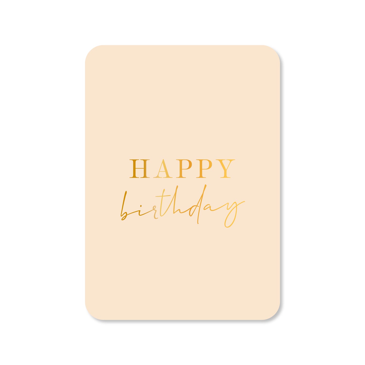Kaart Happy birthday (met goudfolie)