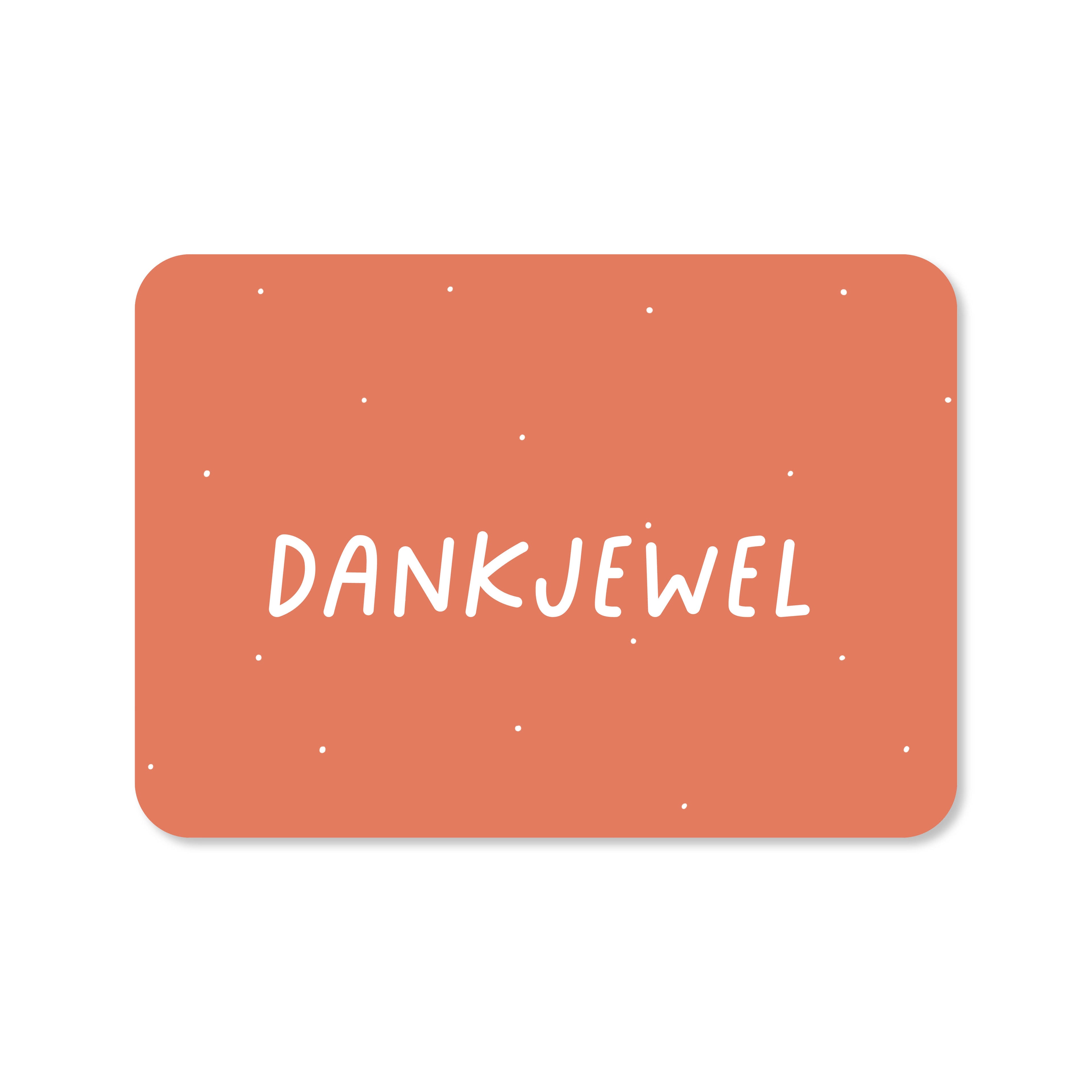 Wenskaart in de kleur rood met de tekst &