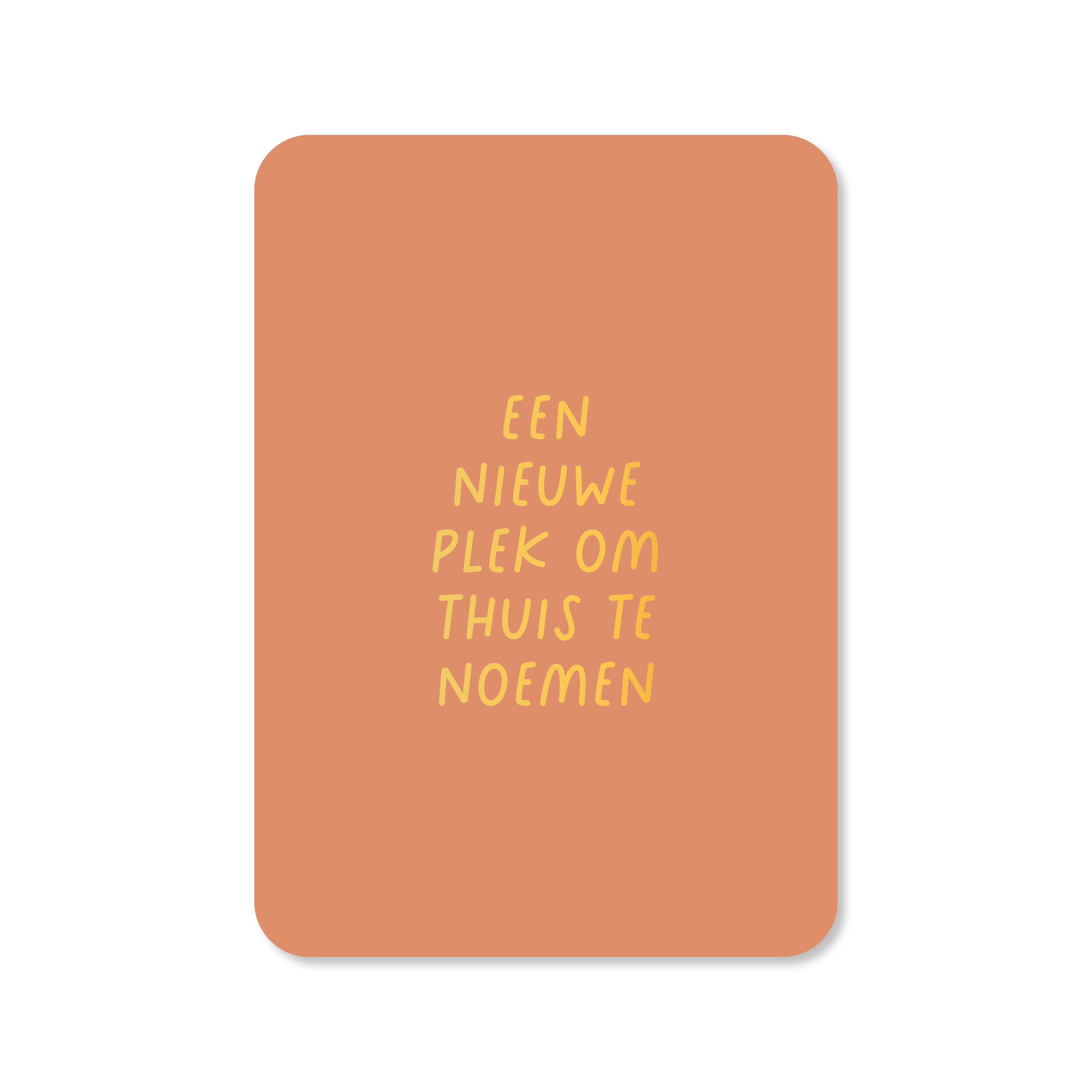Wenskaart in de kleur rood met de tekst &