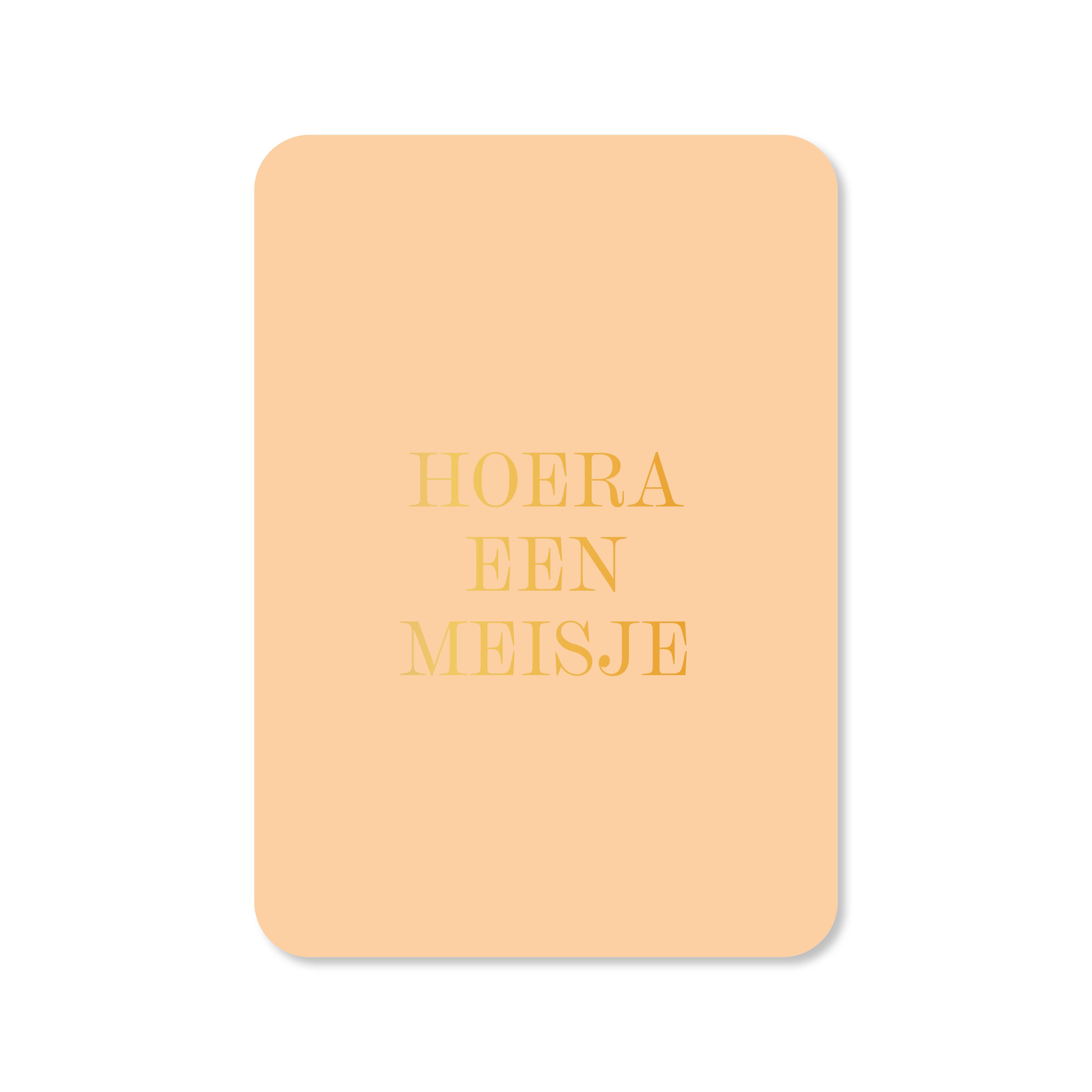 Wenskaart in de kleur oranje met de tekst &
