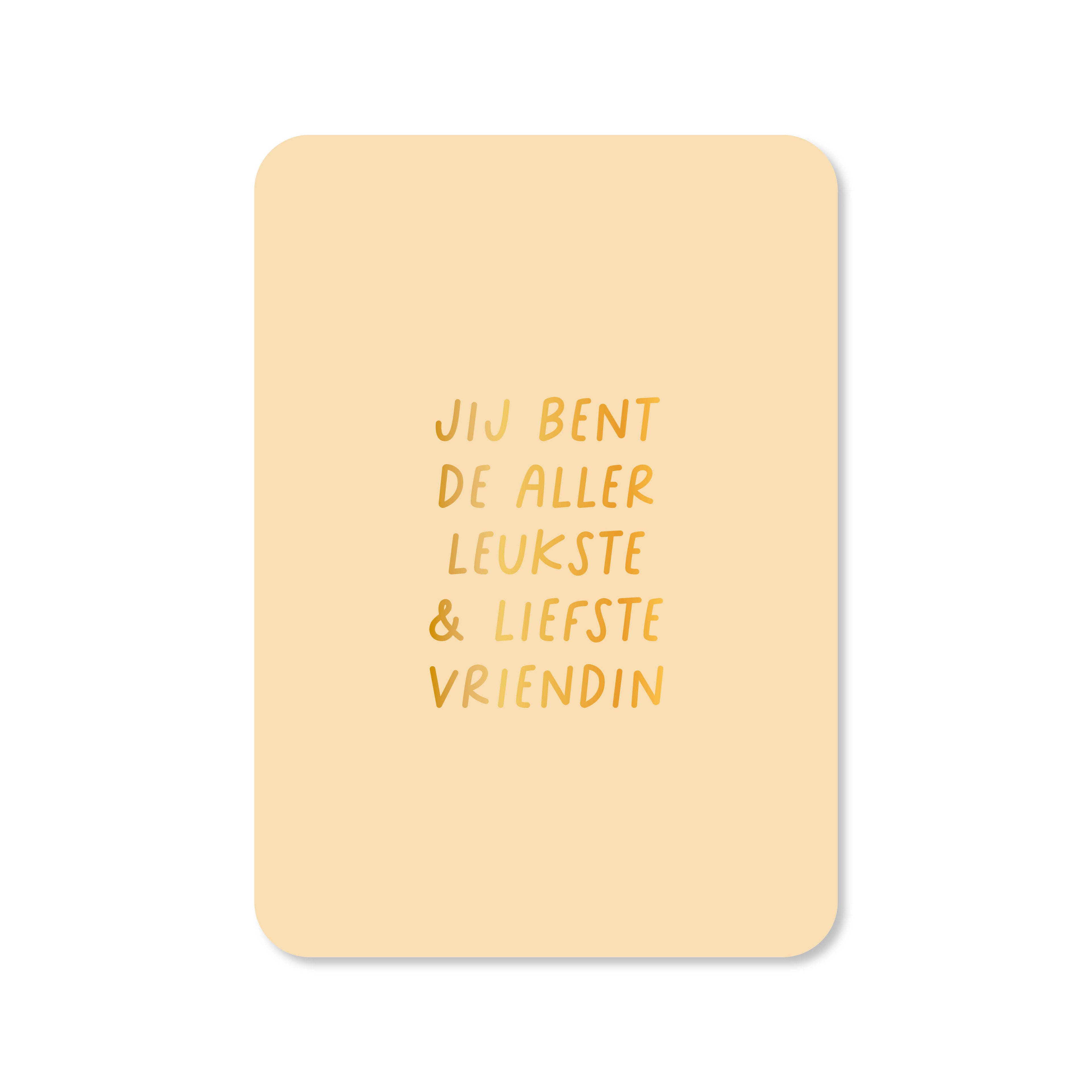 Wenskaart in de kleur geel met de tekst &
