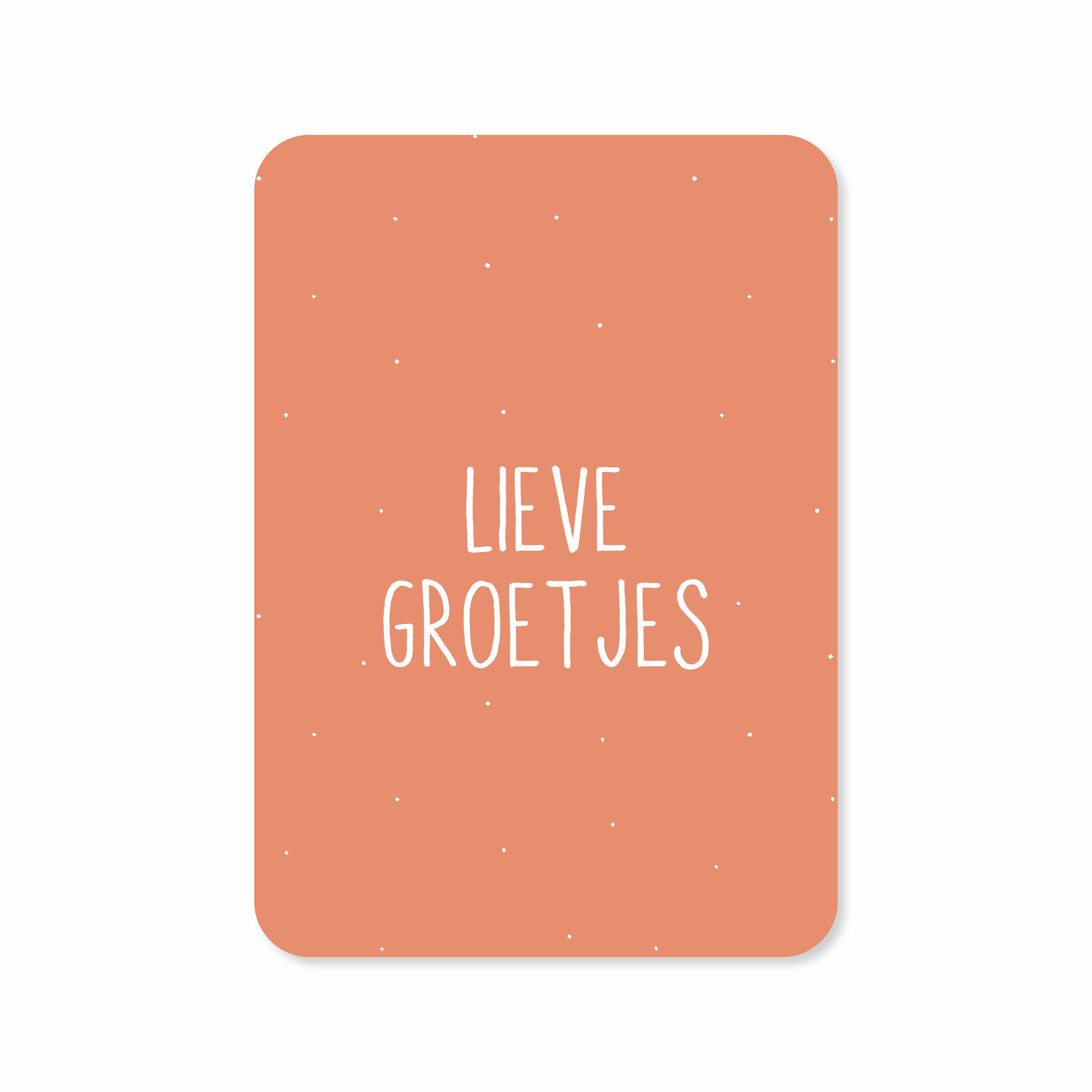 Wenskaart met de tekst &