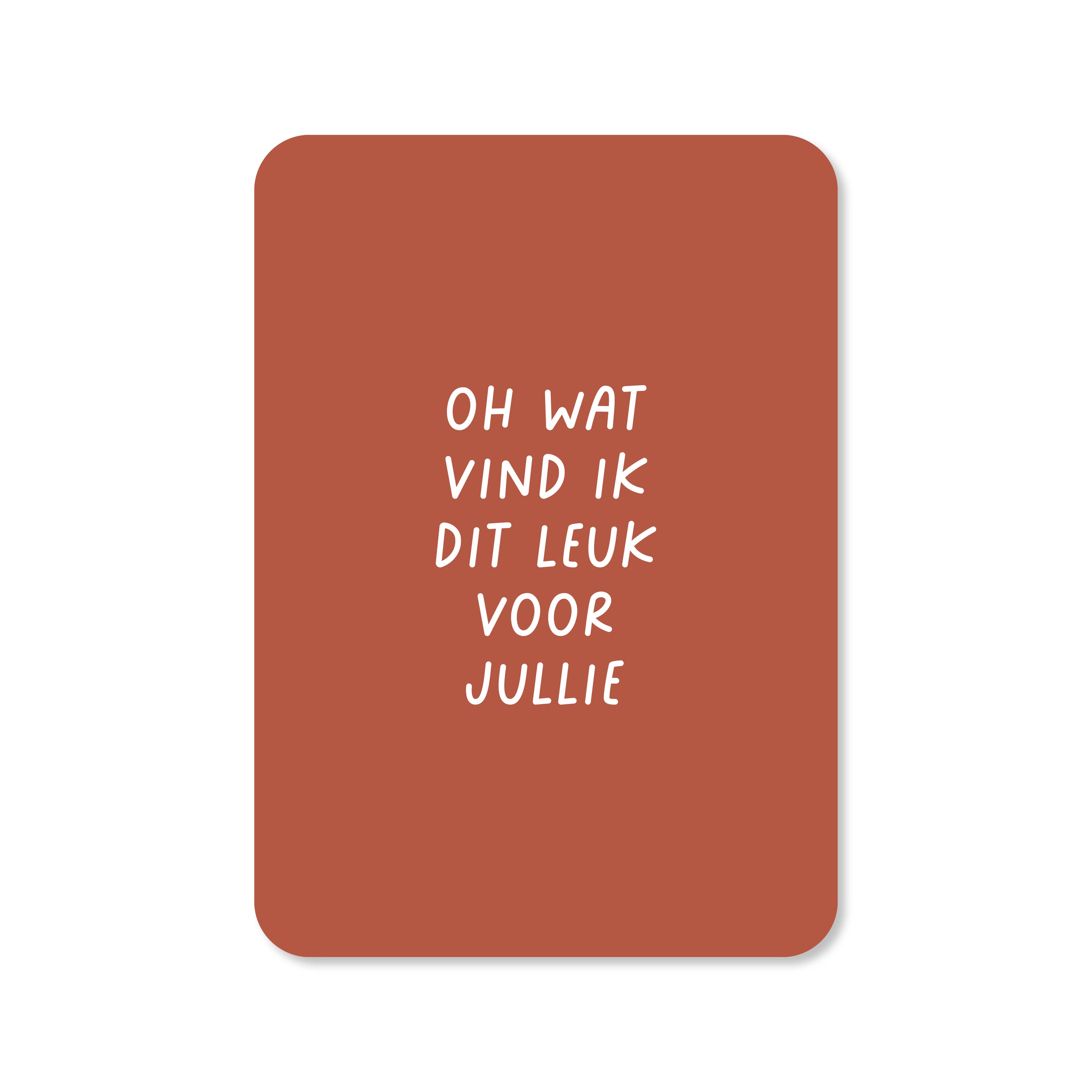 Wenskaart met de tekst &