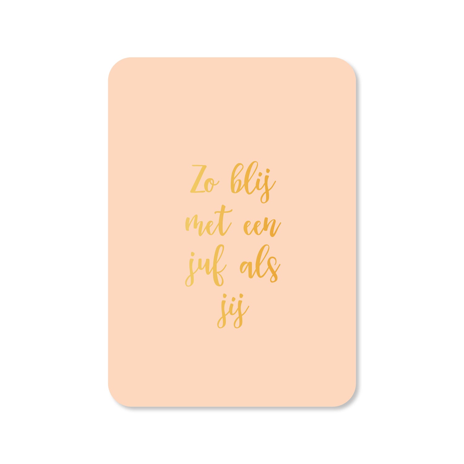 Wenskaart in de kleur roze met de tekst &