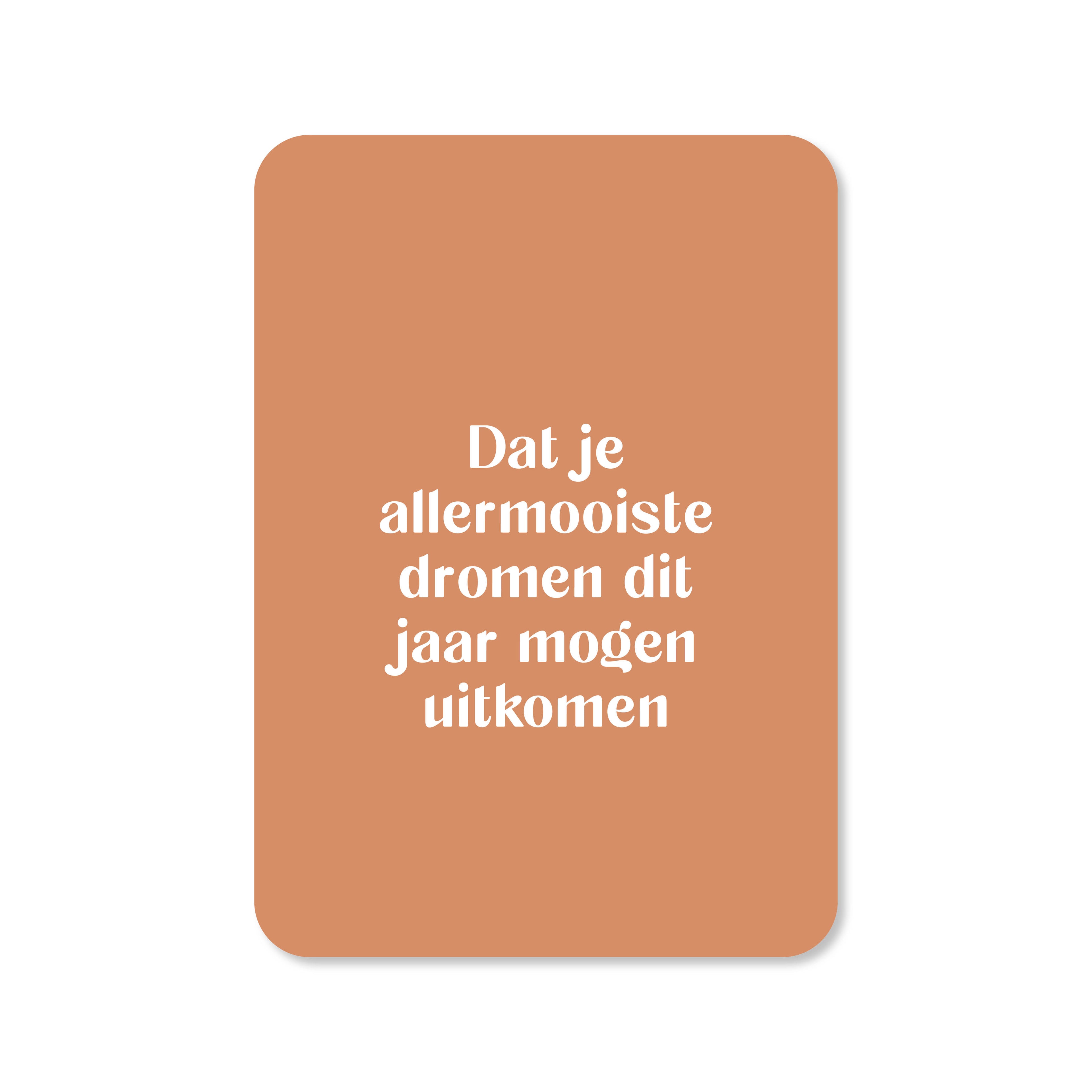 Kerstkaart met de tekst &