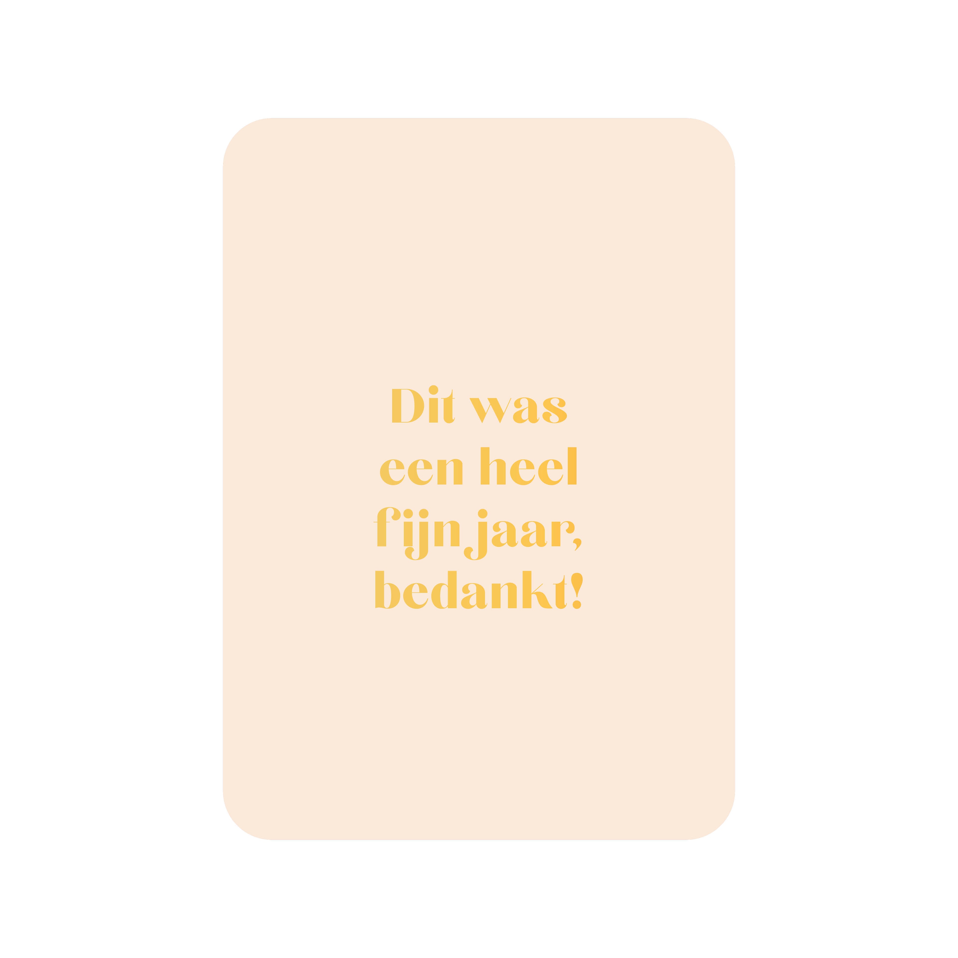 Kaart Dit was een heel fijn jaar, bedankt! (met goudfolie)
