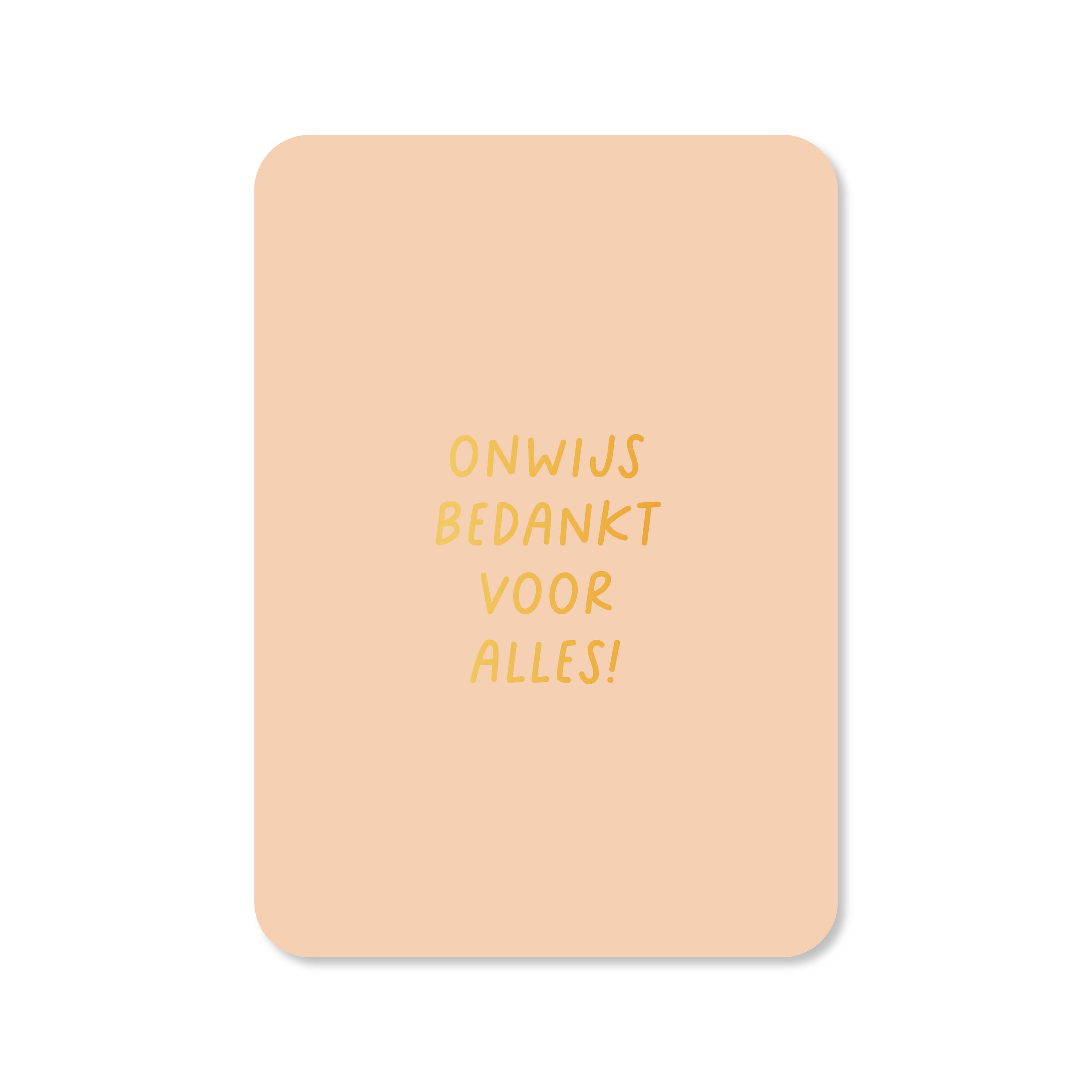 Kaart Onwijs bedankt (met goudfolie)