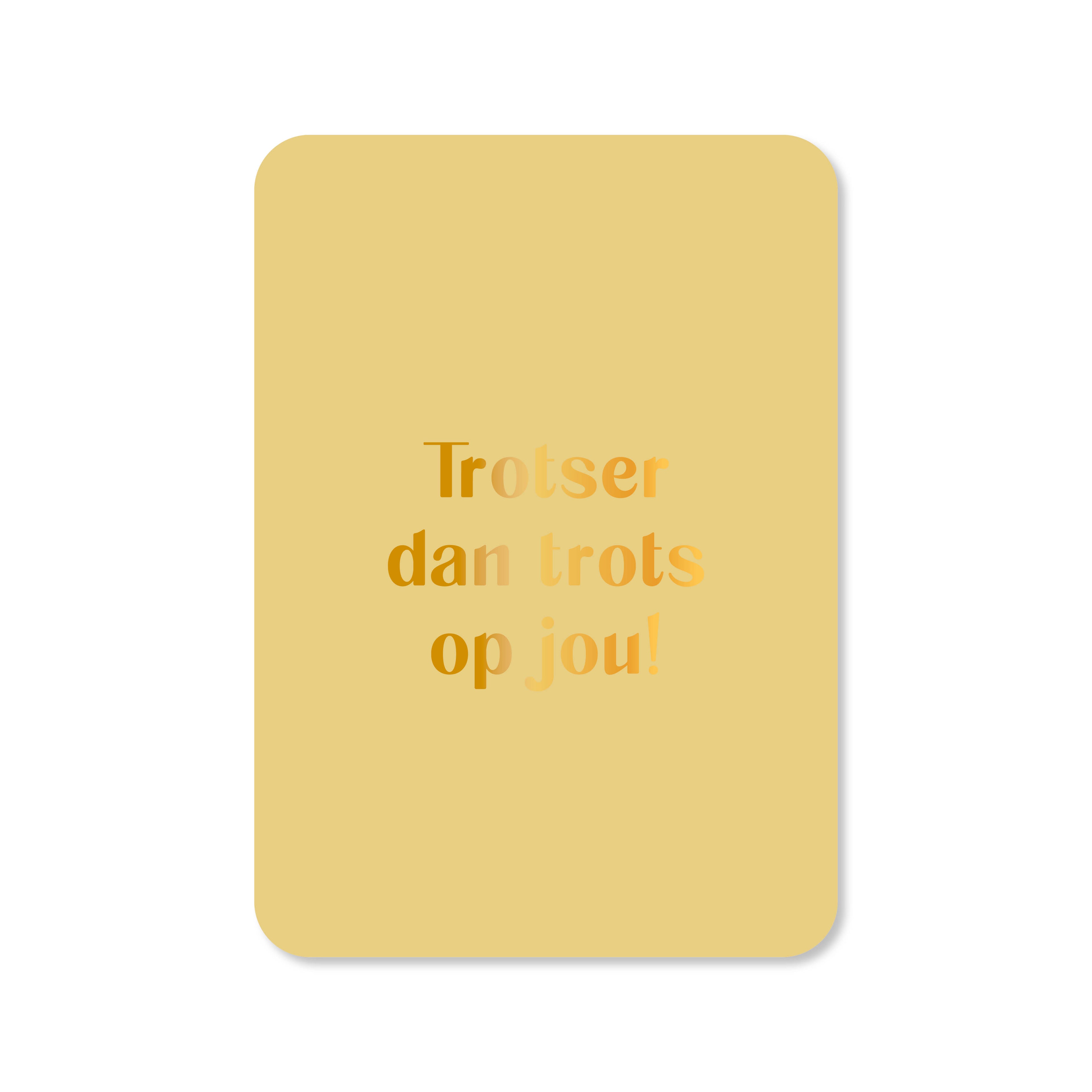 Wenskaart in de kleur groen met de tekst &