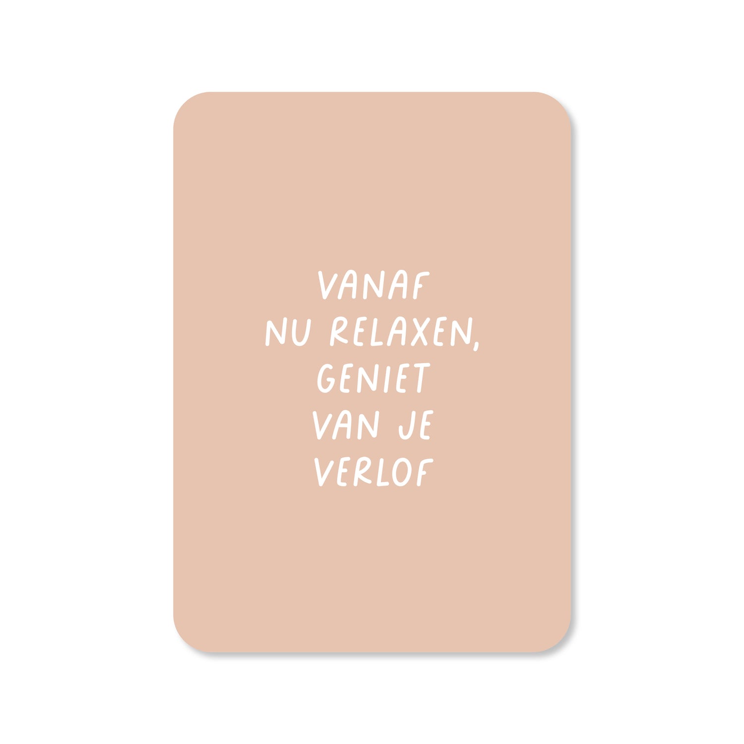 Wenskaart in de kleur beige met de tekst &