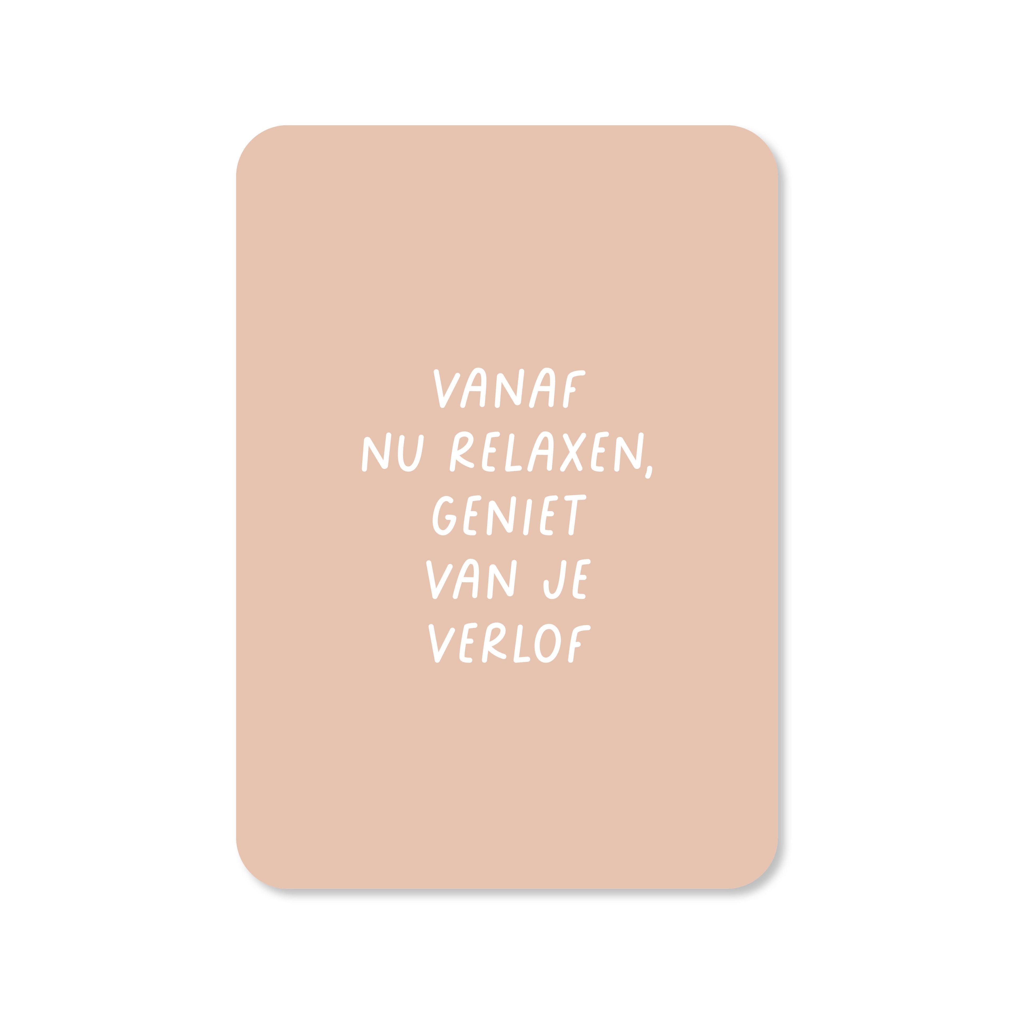 Wenskaart in de kleur beige met de tekst &