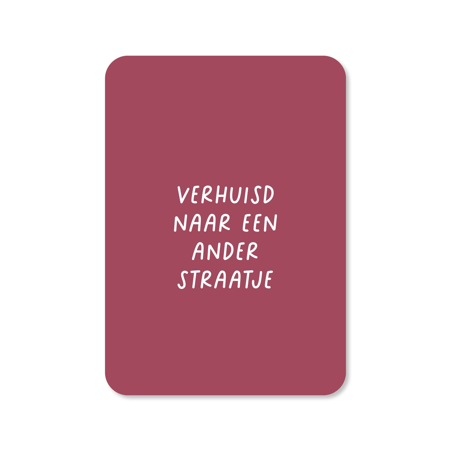 Wenskaart in de kleur paars met de tekst &