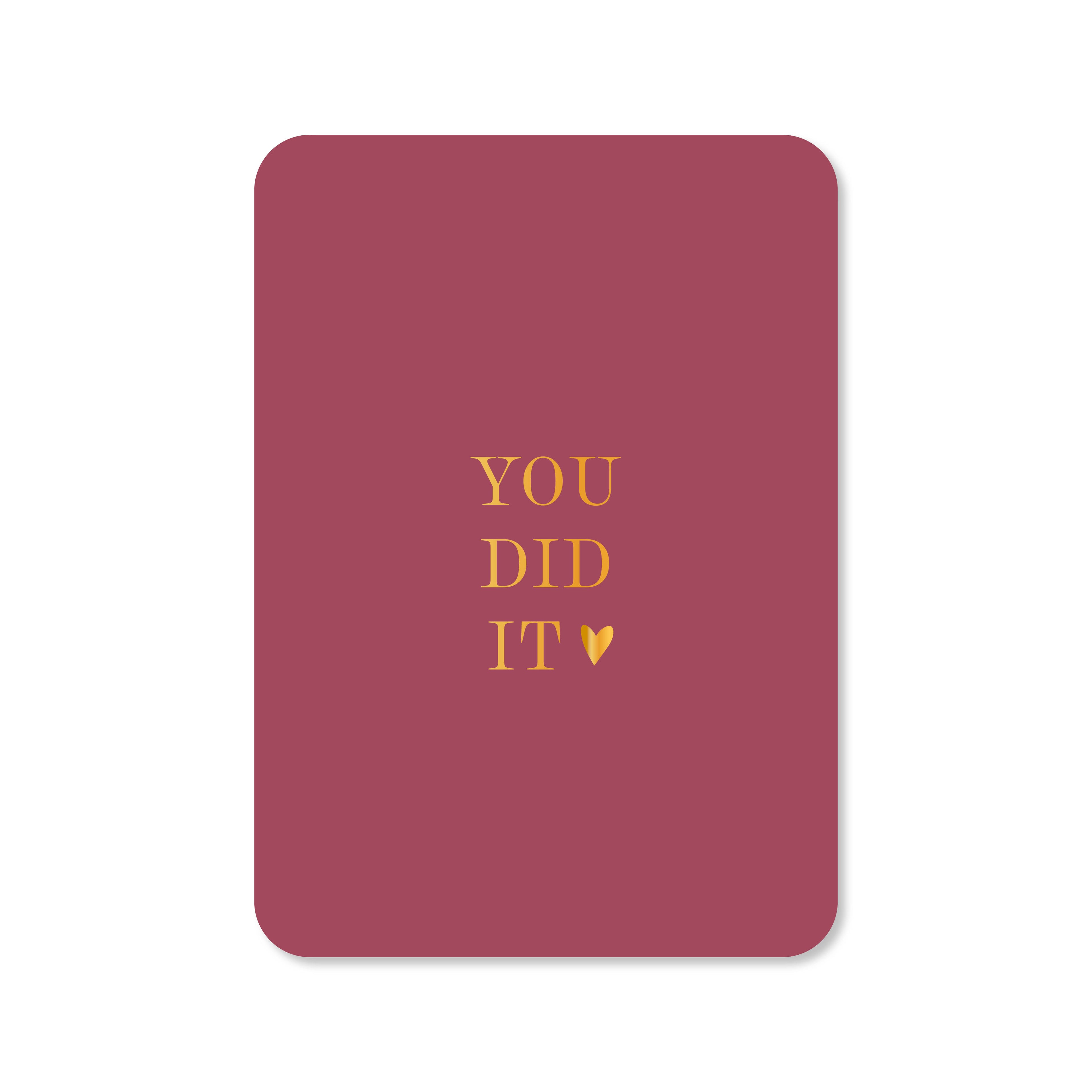 Kaart You did it (met goudfolie)