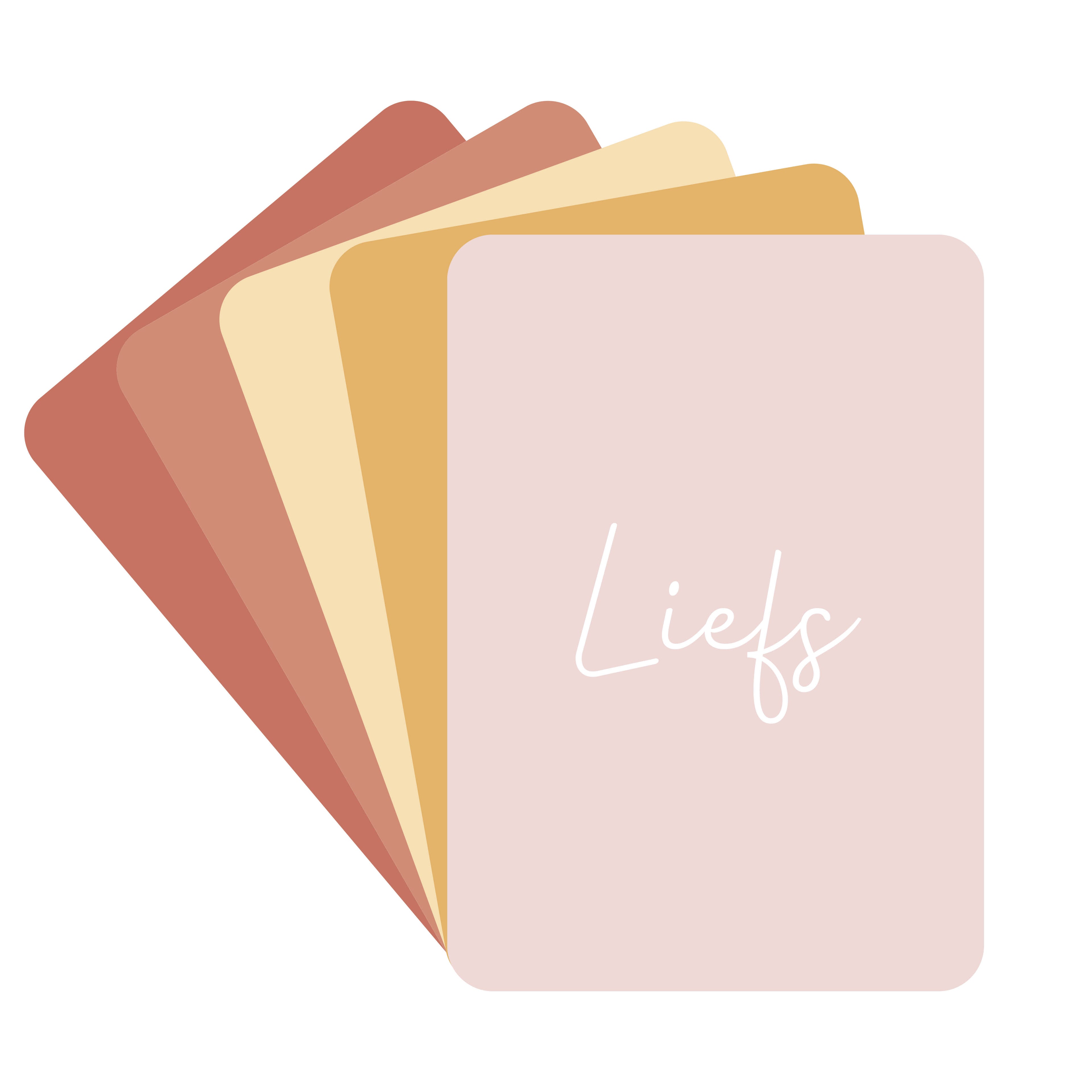 Een set van 5 verschillende wenskaarten.