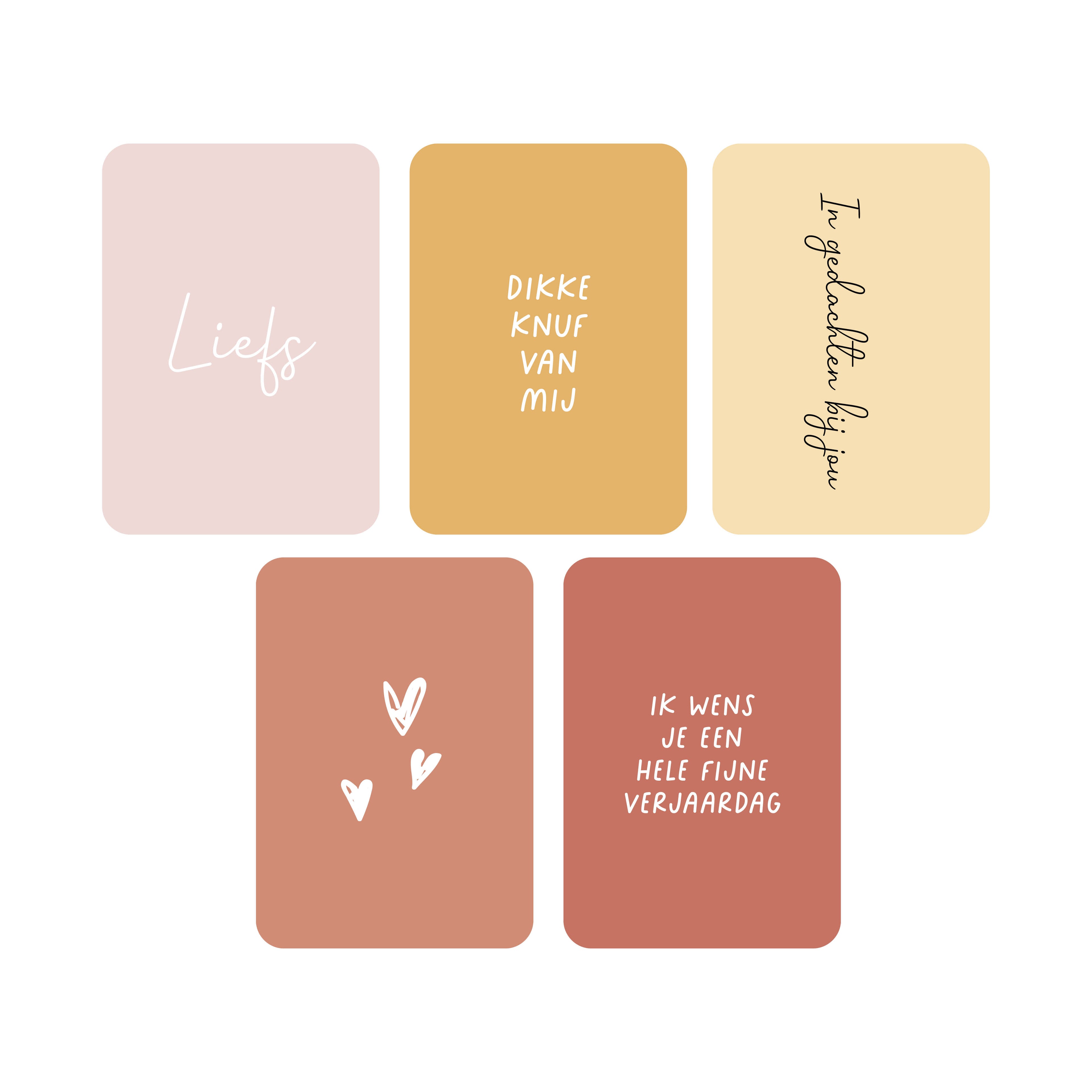 Kaartenset Liefs + enveloppen