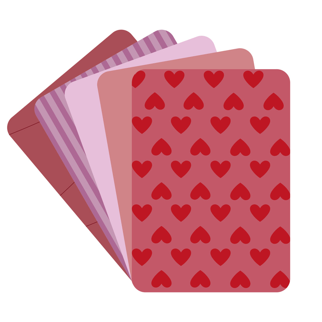 Kaartenset Hartjes op de kop + enveloppen