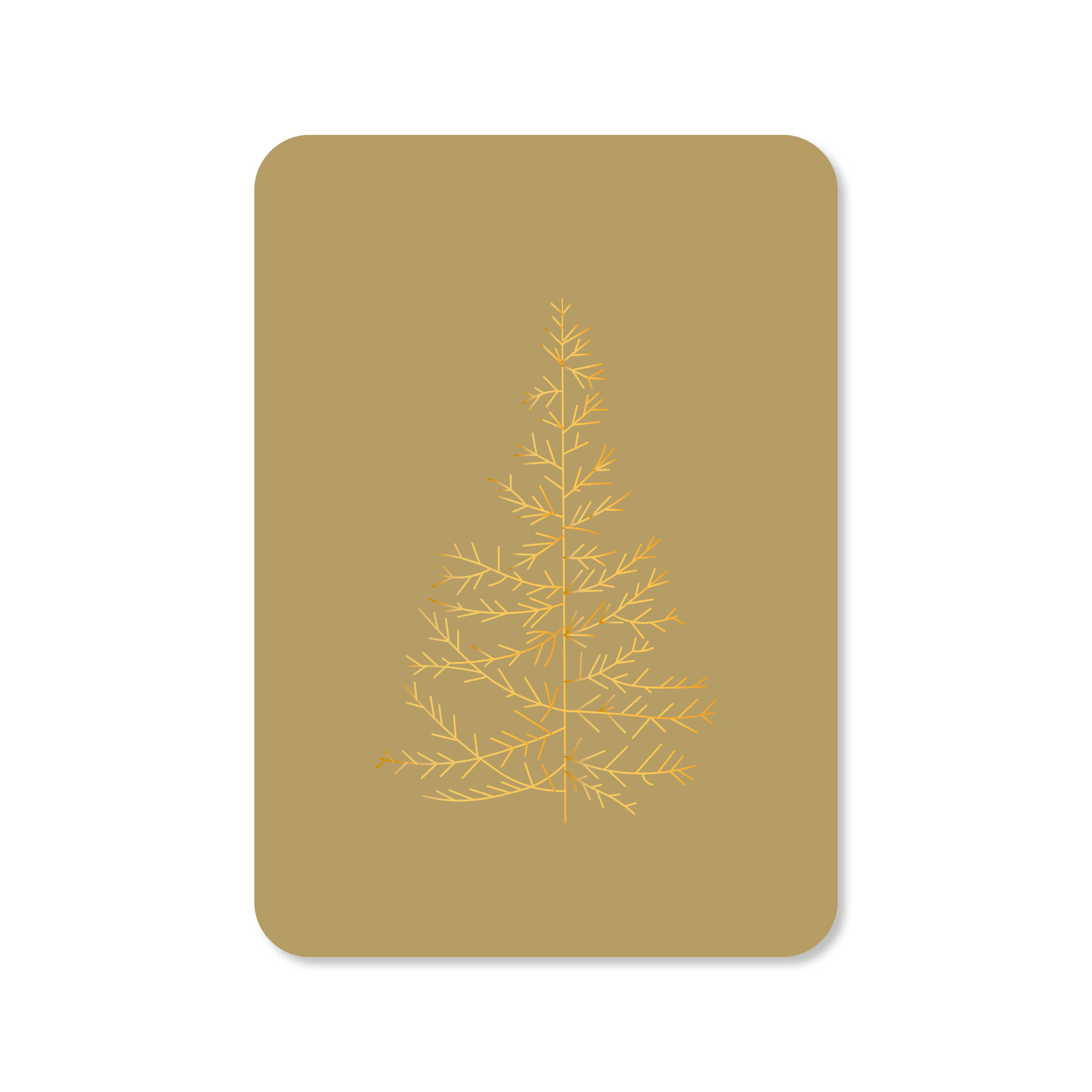 Kerstkaart Kerstboom (met goudfolie)