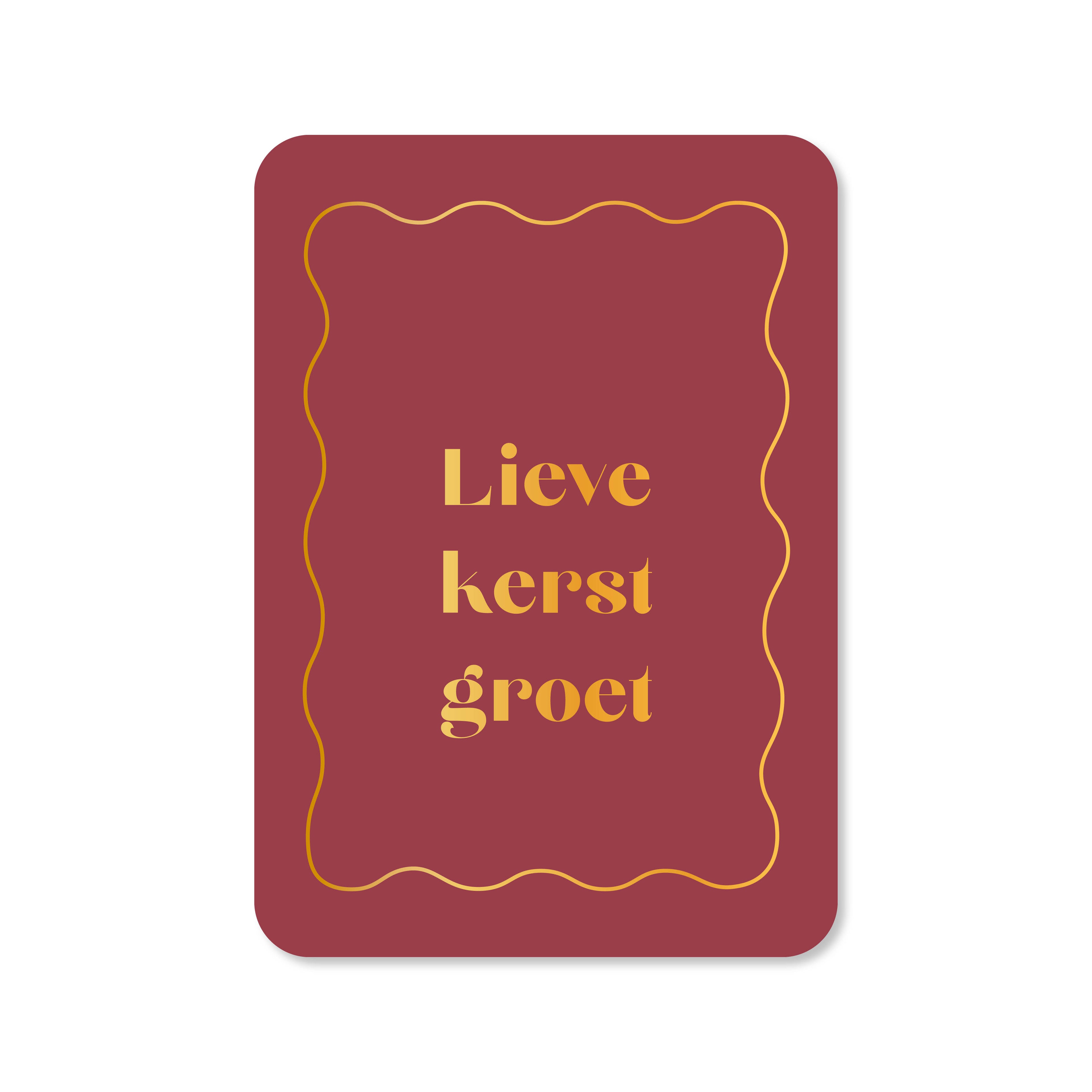 Kerstkaart Lieve kerstgroet (met goudfolie)