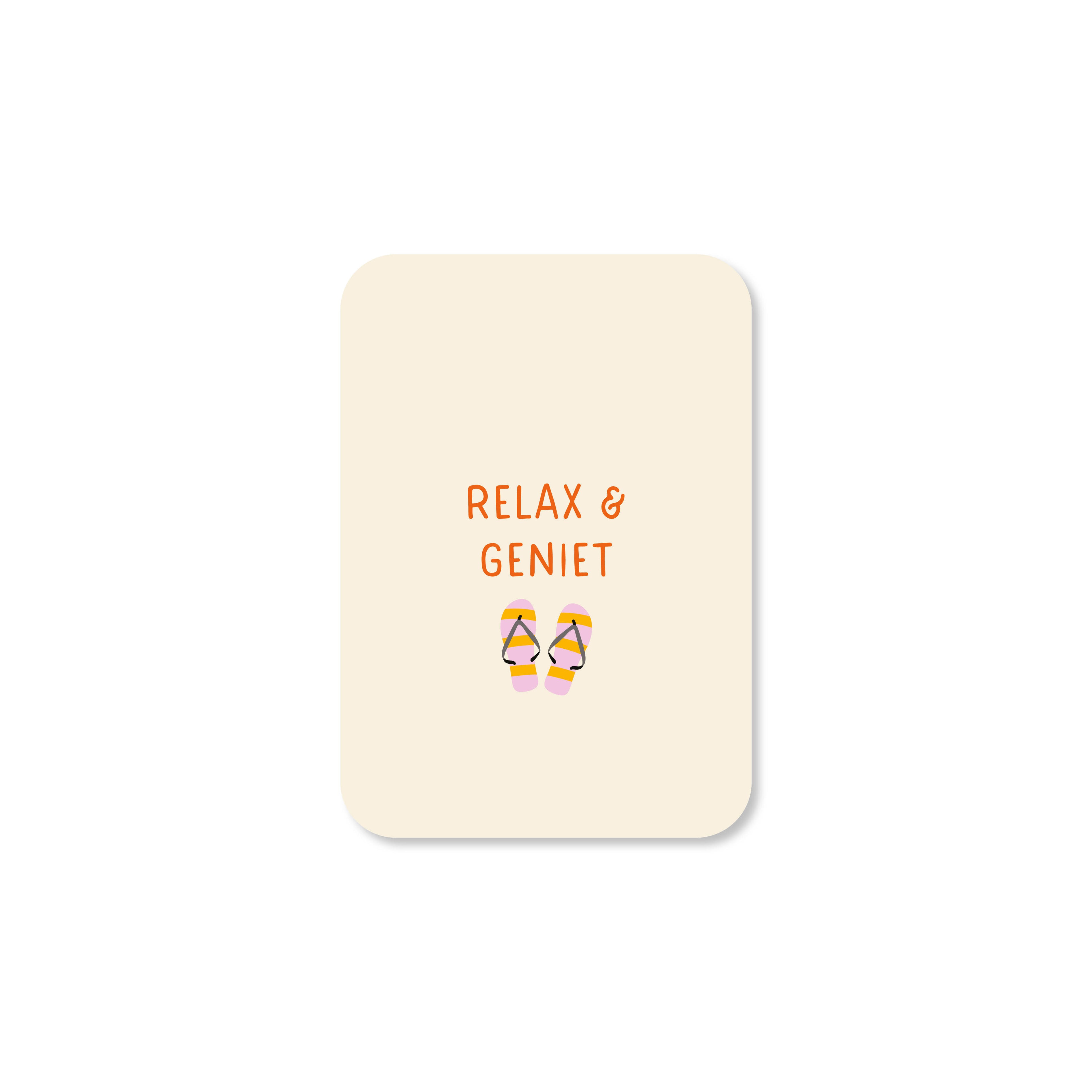 Minikaart in de kleur creme met de tekst &