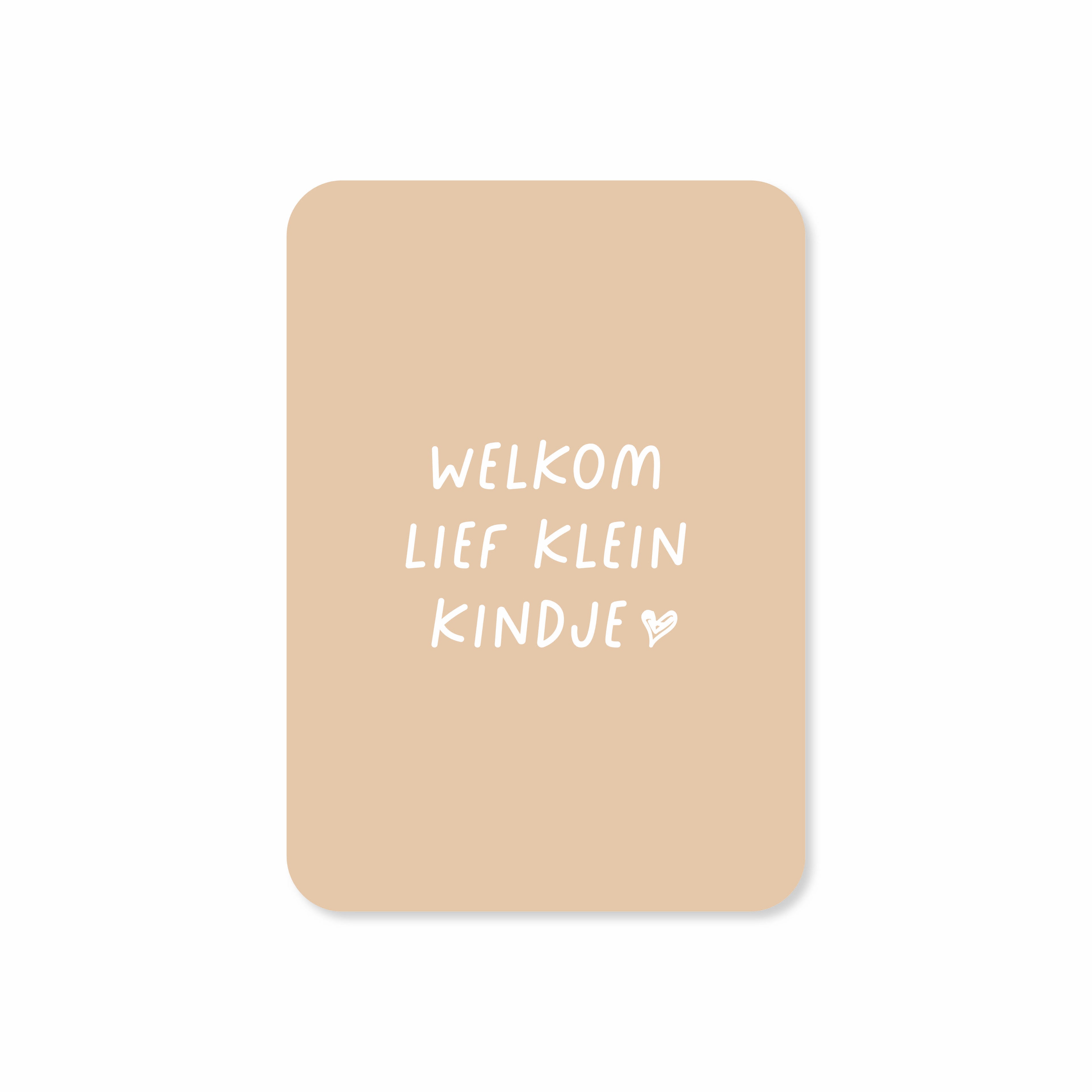 Minikaart in de kleur beige met de tekst &