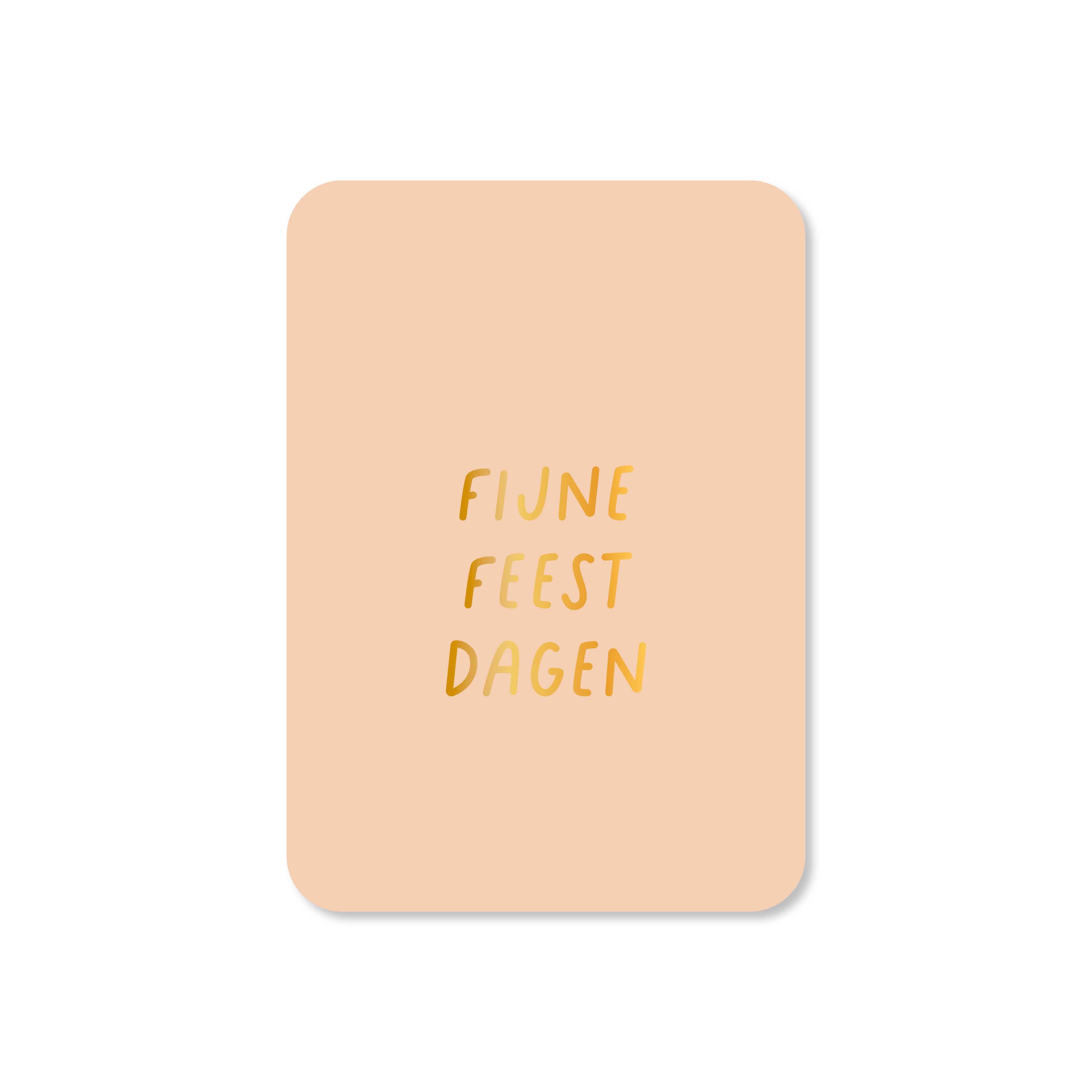 Minikaart kerst in de kleur licht roze met de tekst &