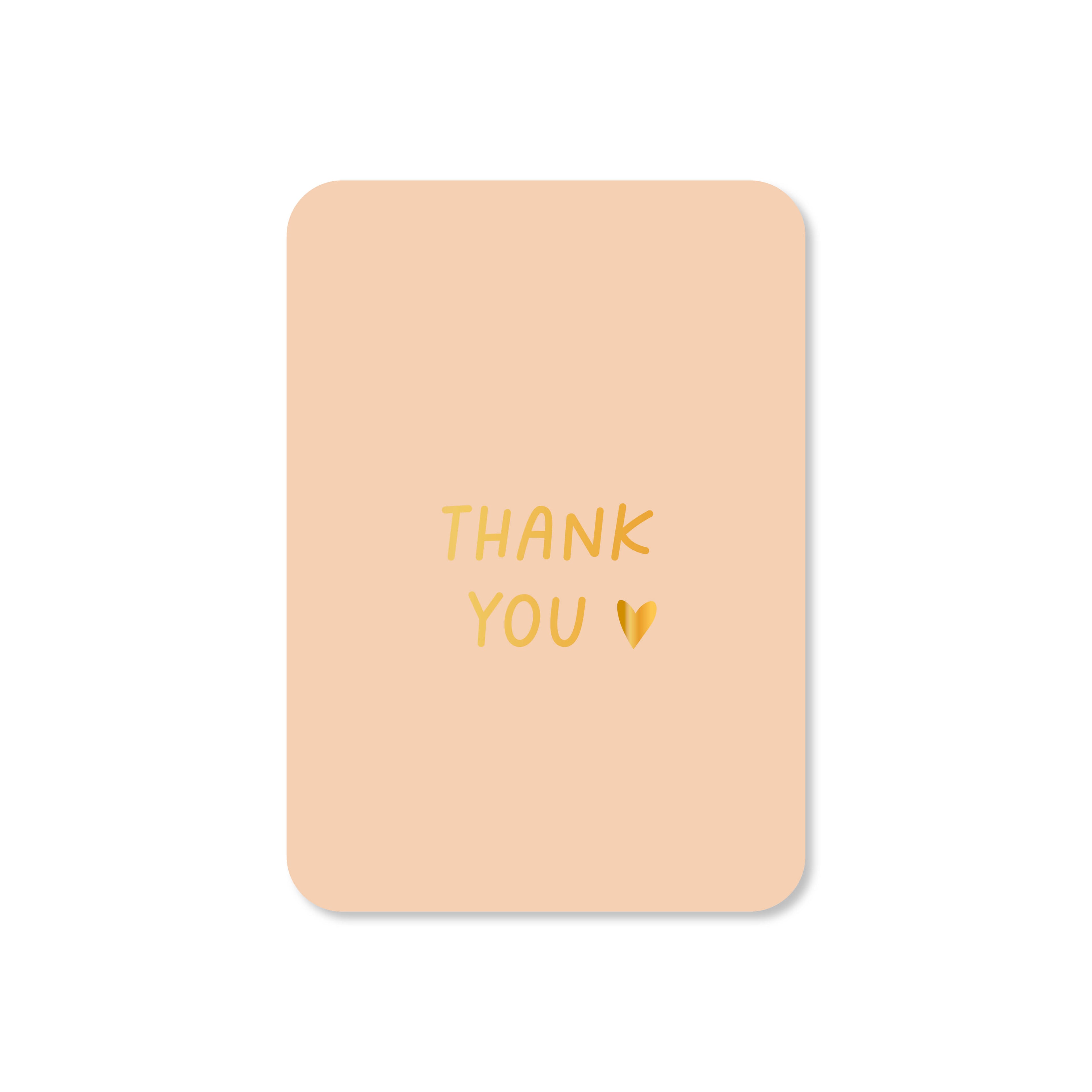 Minikaart Thank you (met goudfolie)