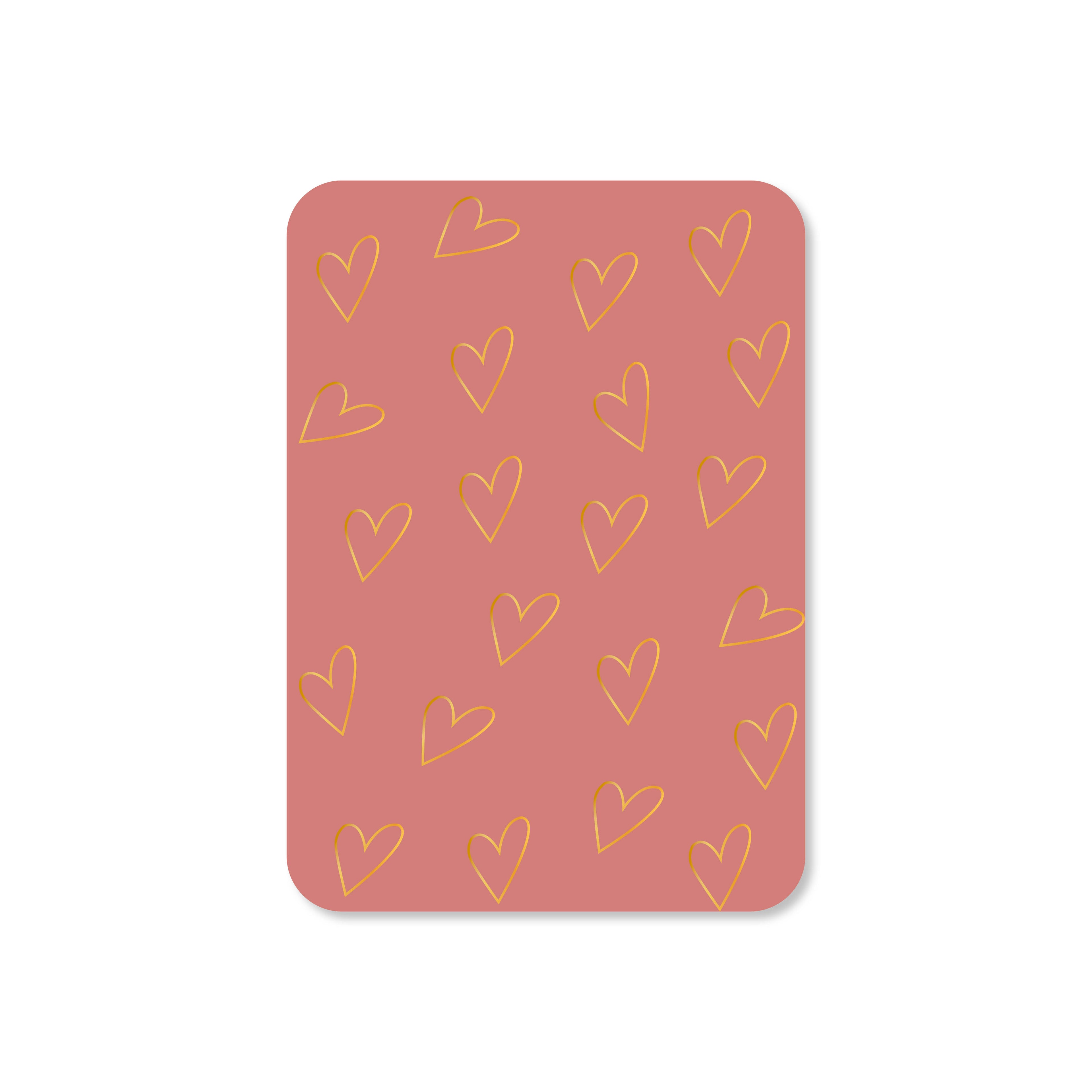 Kaartje hartjes in de kleur rood