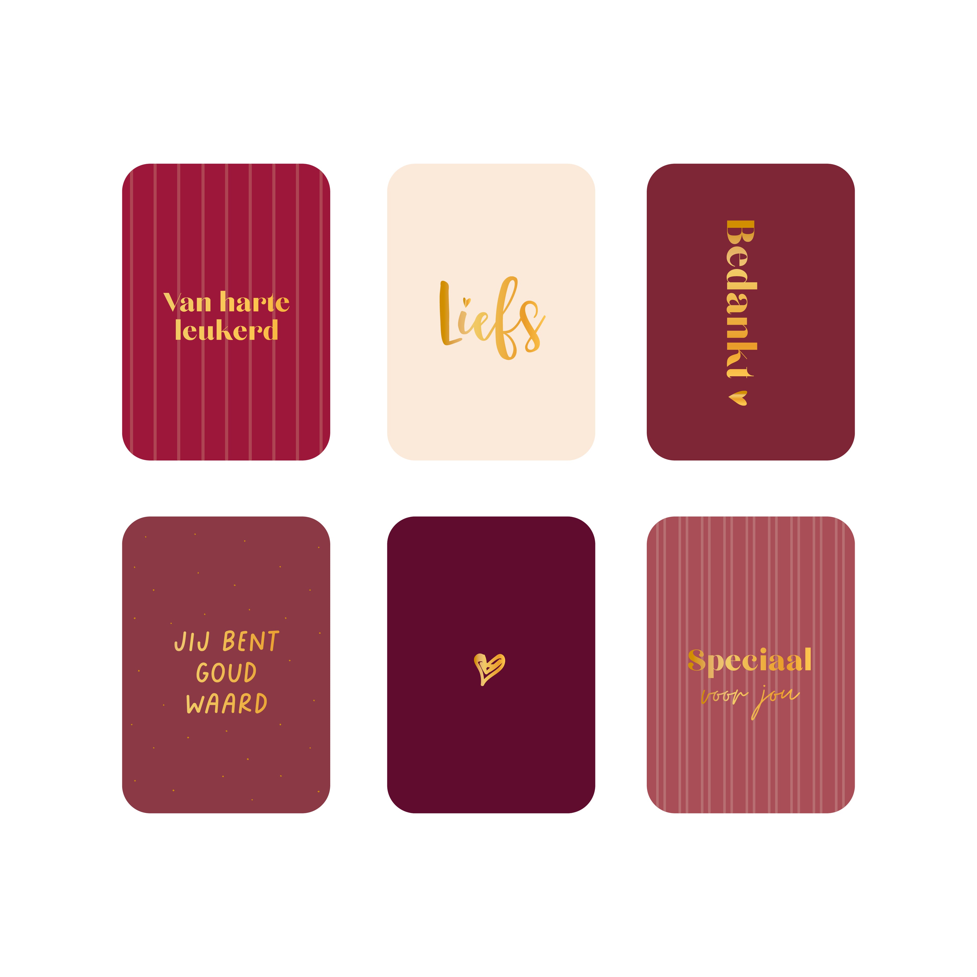 Set minikaarten Van harte leukerd (6 verschillende minikaarten)